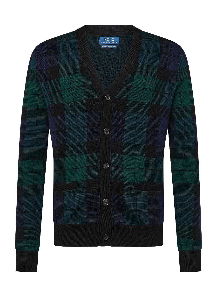 Polo Ralph Lauren - Plaid Washable Wool Cardigan - cardigans - blackwatch combo - 1