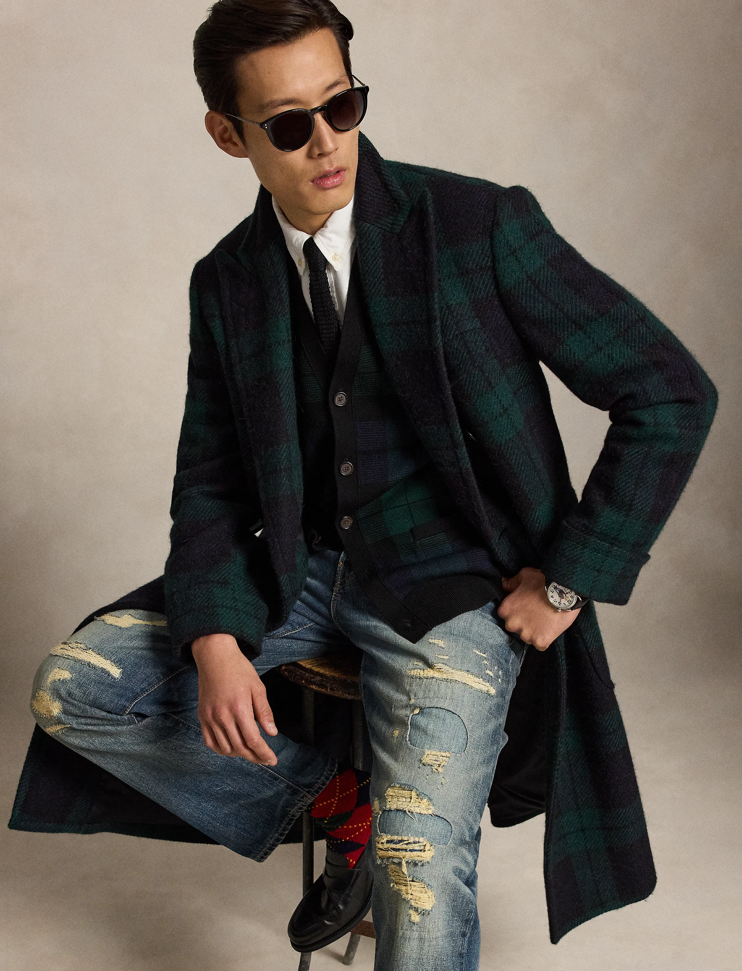 Polo Ralph Lauren - Plaid Washable Wool Cardigan - cardigans - blackwatch combo - 3