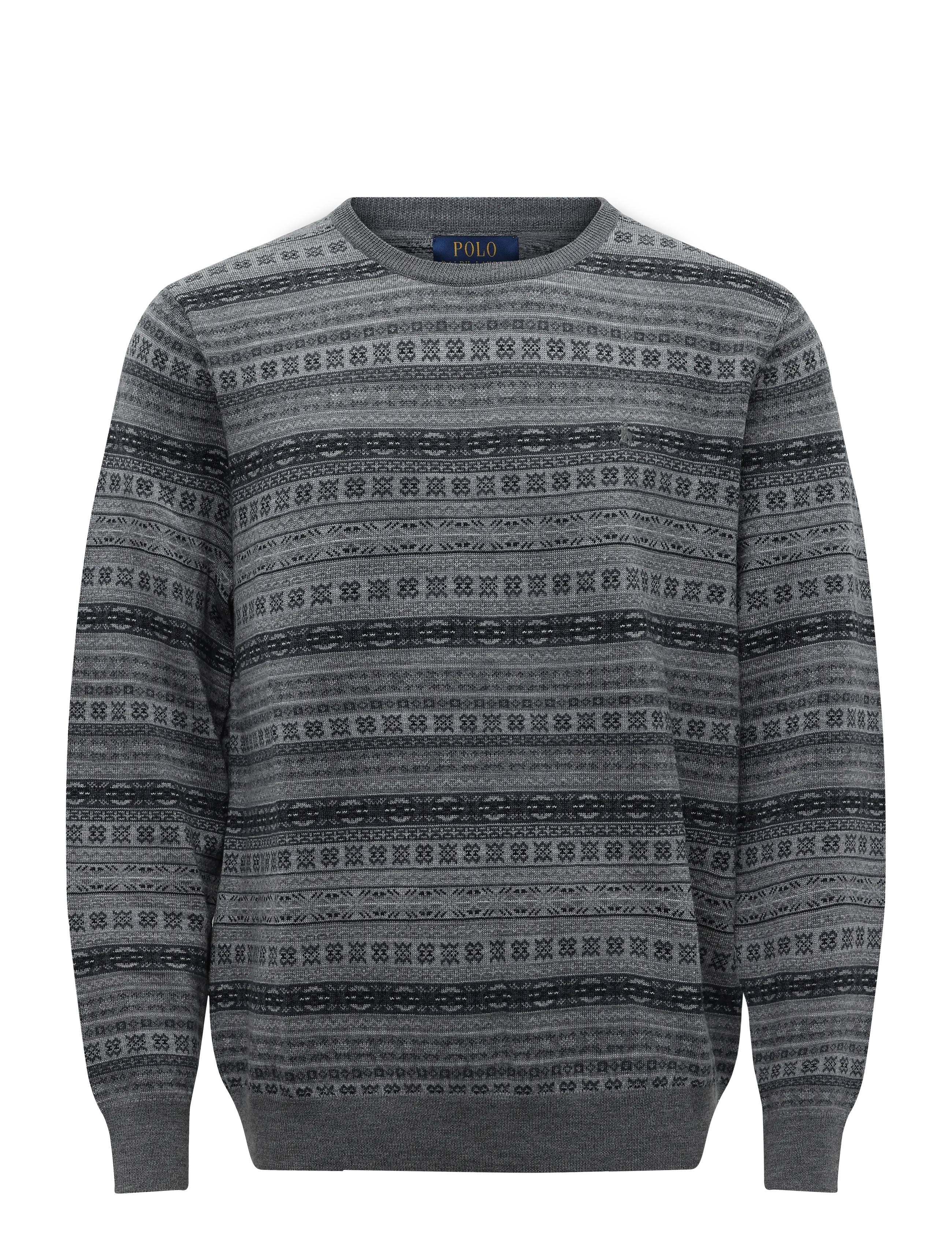 Polo Ralph Lauren Fair Isle Washable Wool Sweater - Clothing - GREY COMBO / grey