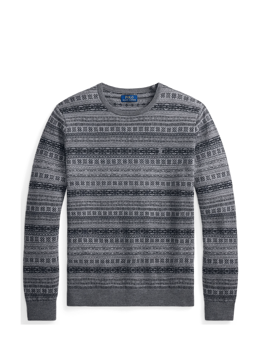 Polo Ralph Lauren - Fair Isle tvättbar tröja i ull - rundhalsad - grey combo - 2
