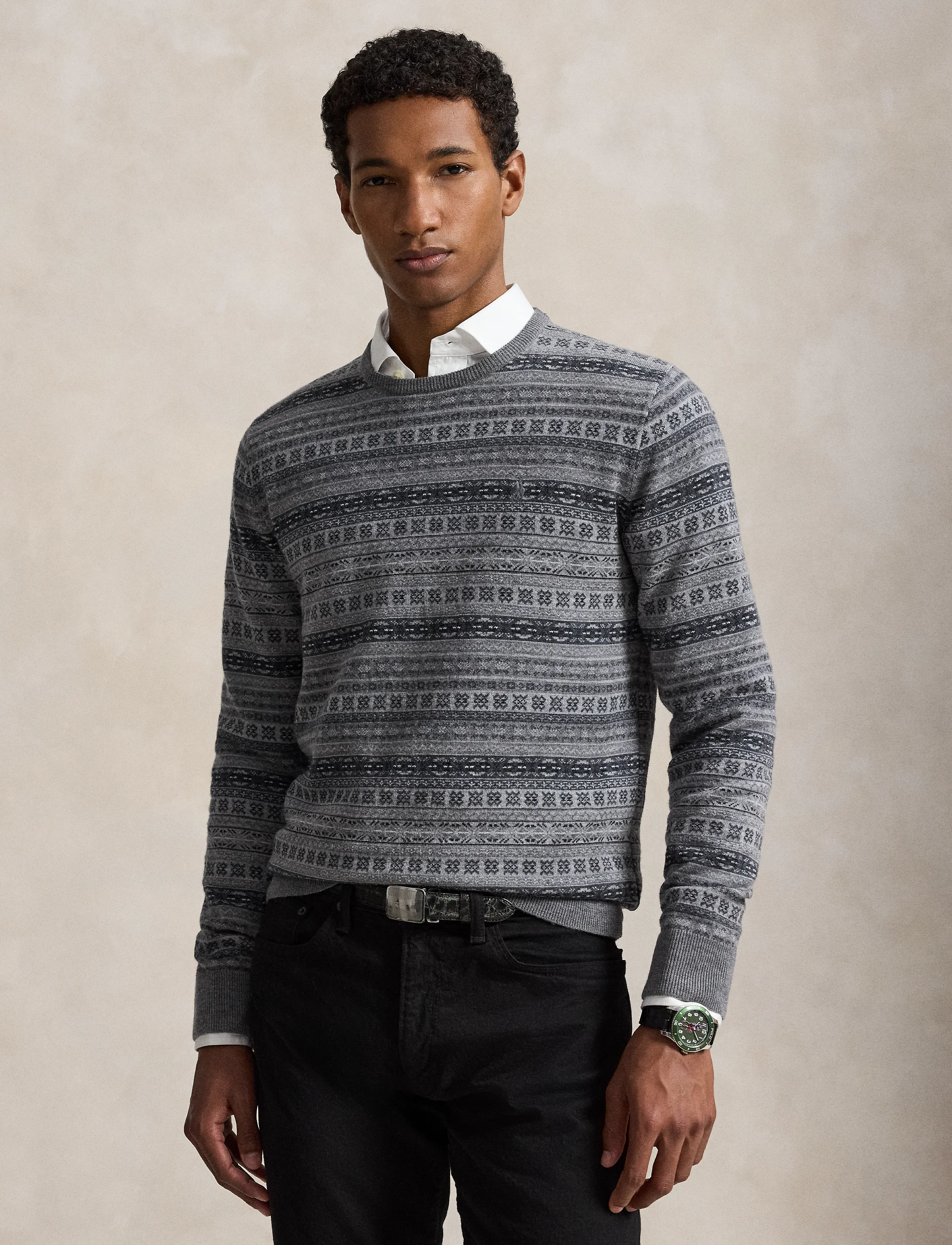 Polo Ralph Lauren - Fair Isle Washable Wool Sweater - grey combo - 1