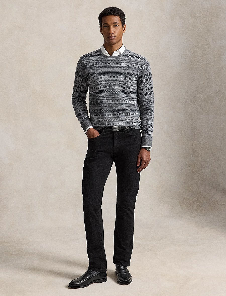 Polo Ralph Lauren - Fair Isle tvättbar tröja i ull - rundhalsad - grey combo - 5