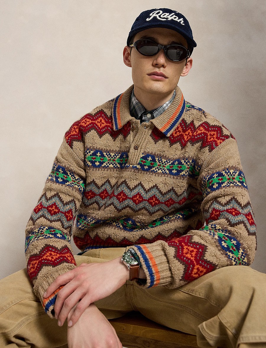 Polo Ralph Lauren - Fair Isle Wool-Blend Polo-Collar Sweater - tan multi - 0