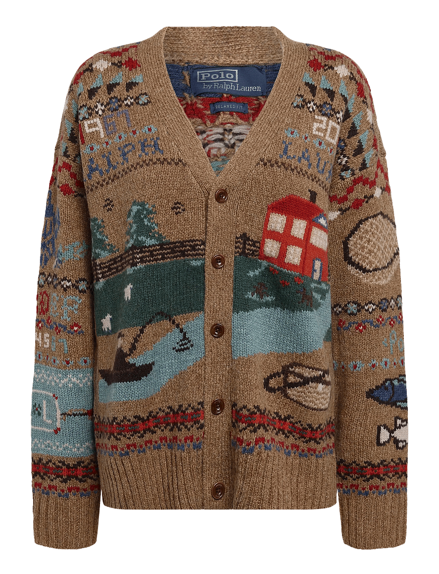 Polo Ralph Lauren - Ledig ullkofta med naturmotiv - koftor - tan multi - 2