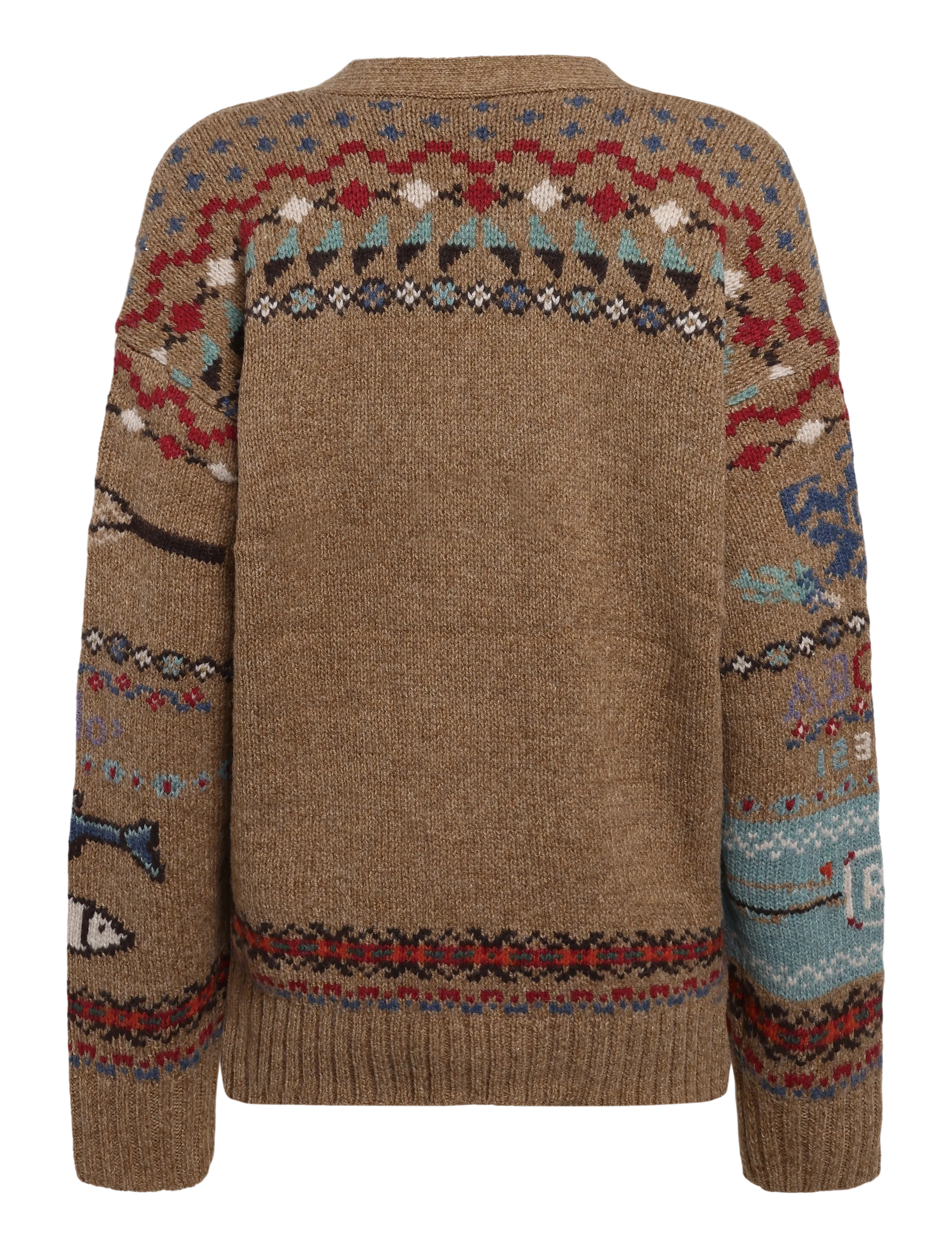Polo Ralph Lauren - Ledig ullkofta med naturmotiv - koftor - tan multi - 3