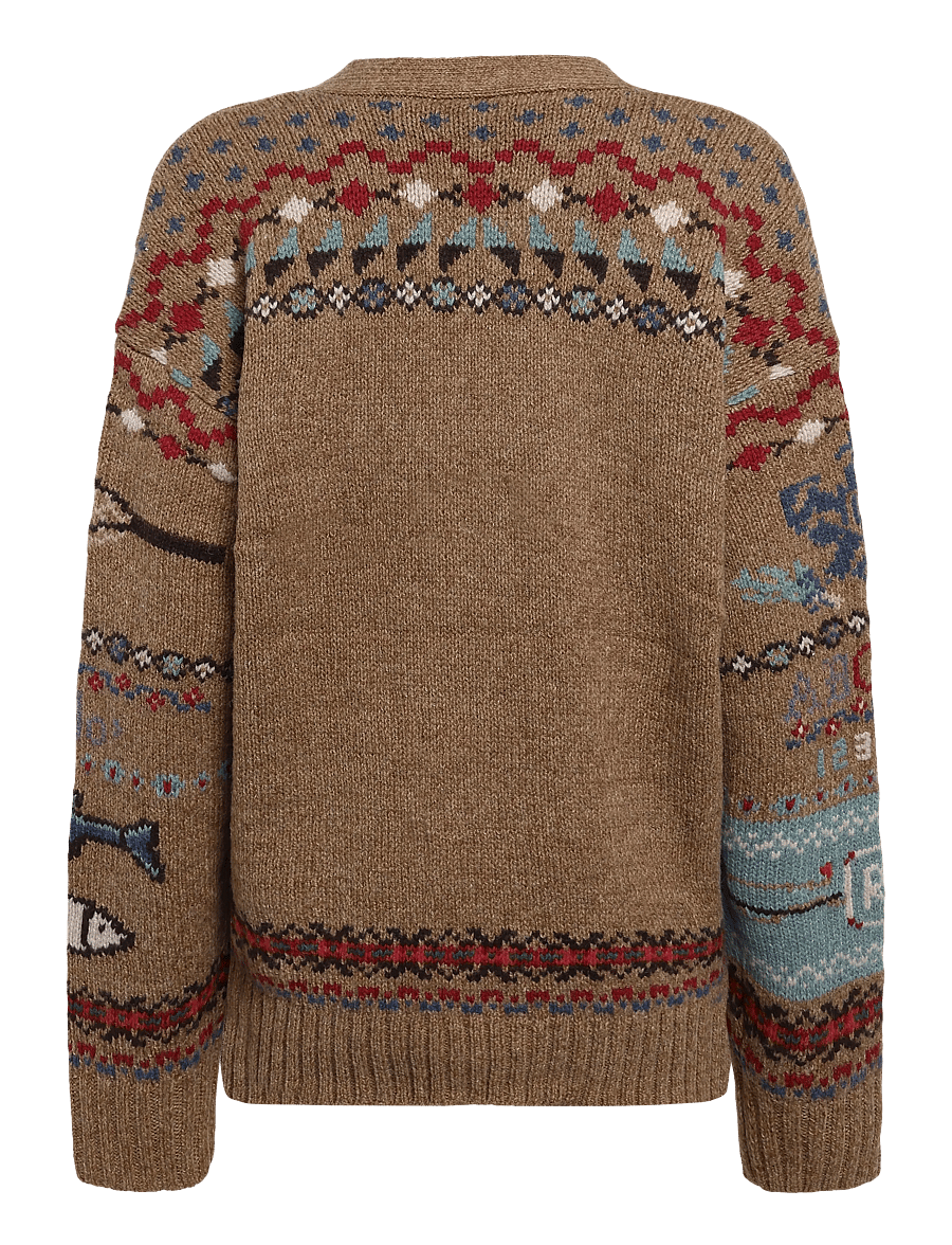 Polo Ralph Lauren - Ledig ullkofta med naturmotiv - koftor - tan multi - 3