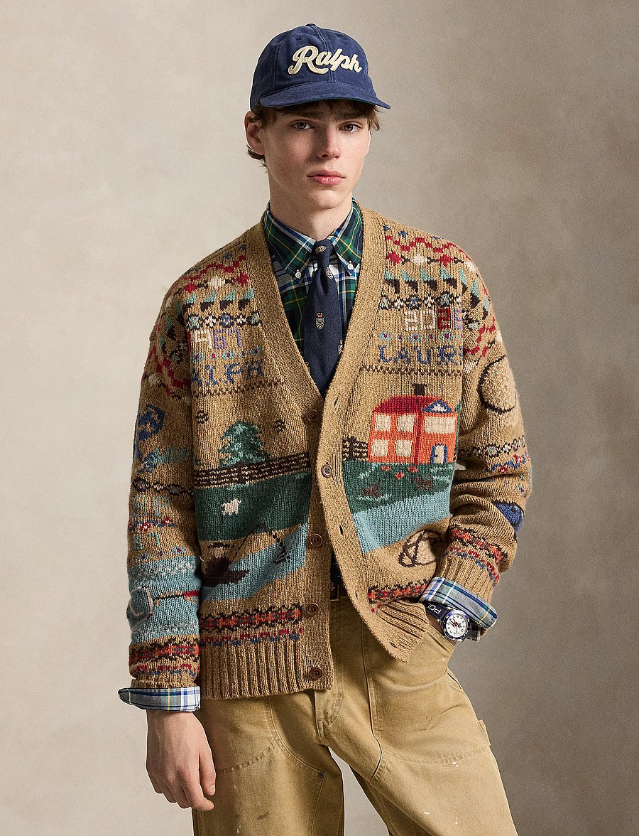 Polo Ralph Lauren - Ledig ullkofta med naturmotiv - koftor - tan multi - 1