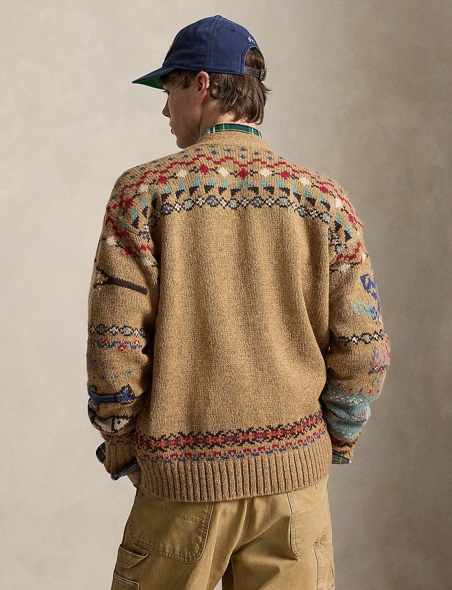 Polo Ralph Lauren - Ledig ullkofta med naturmotiv - koftor - tan multi - 4