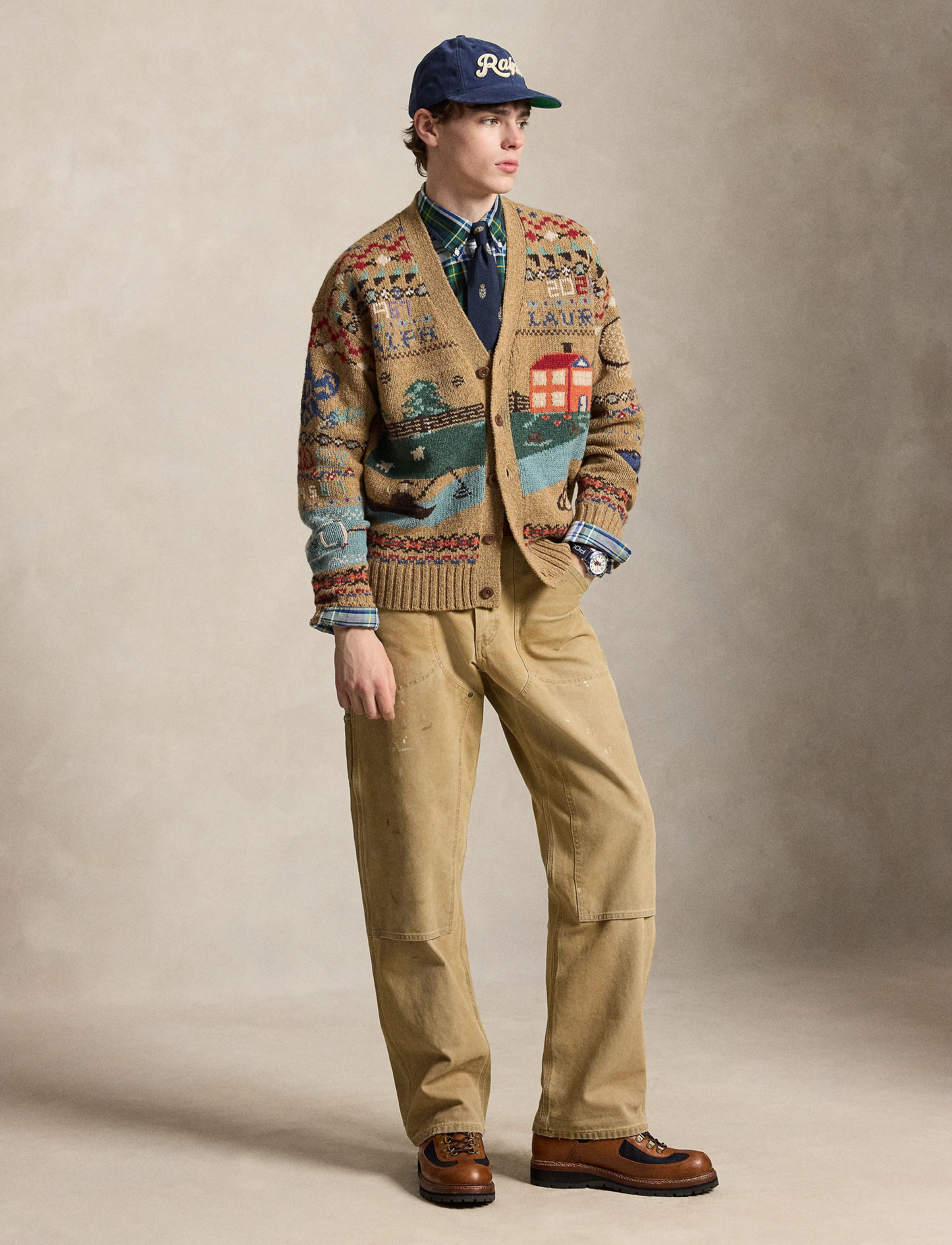 Polo Ralph Lauren - Ledig ullkofta med naturmotiv - koftor - tan multi - 5