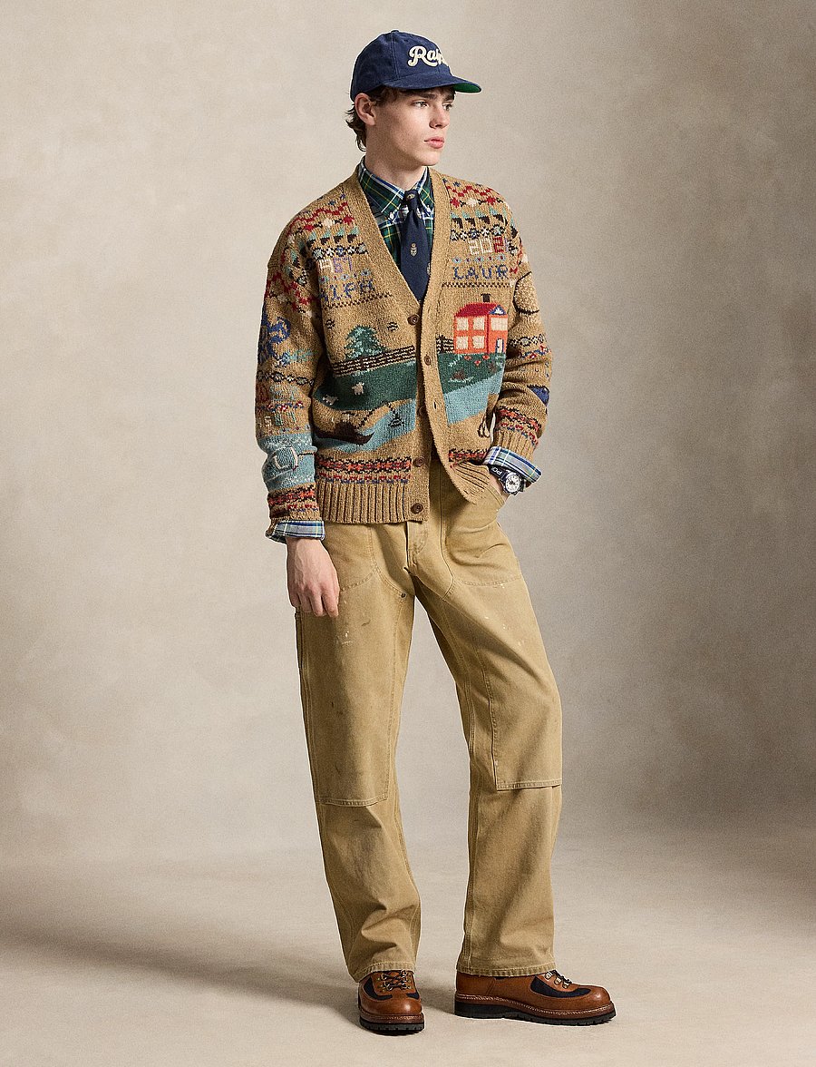 Polo Ralph Lauren - Ledig ullkofta med naturmotiv - koftor - tan multi - 5