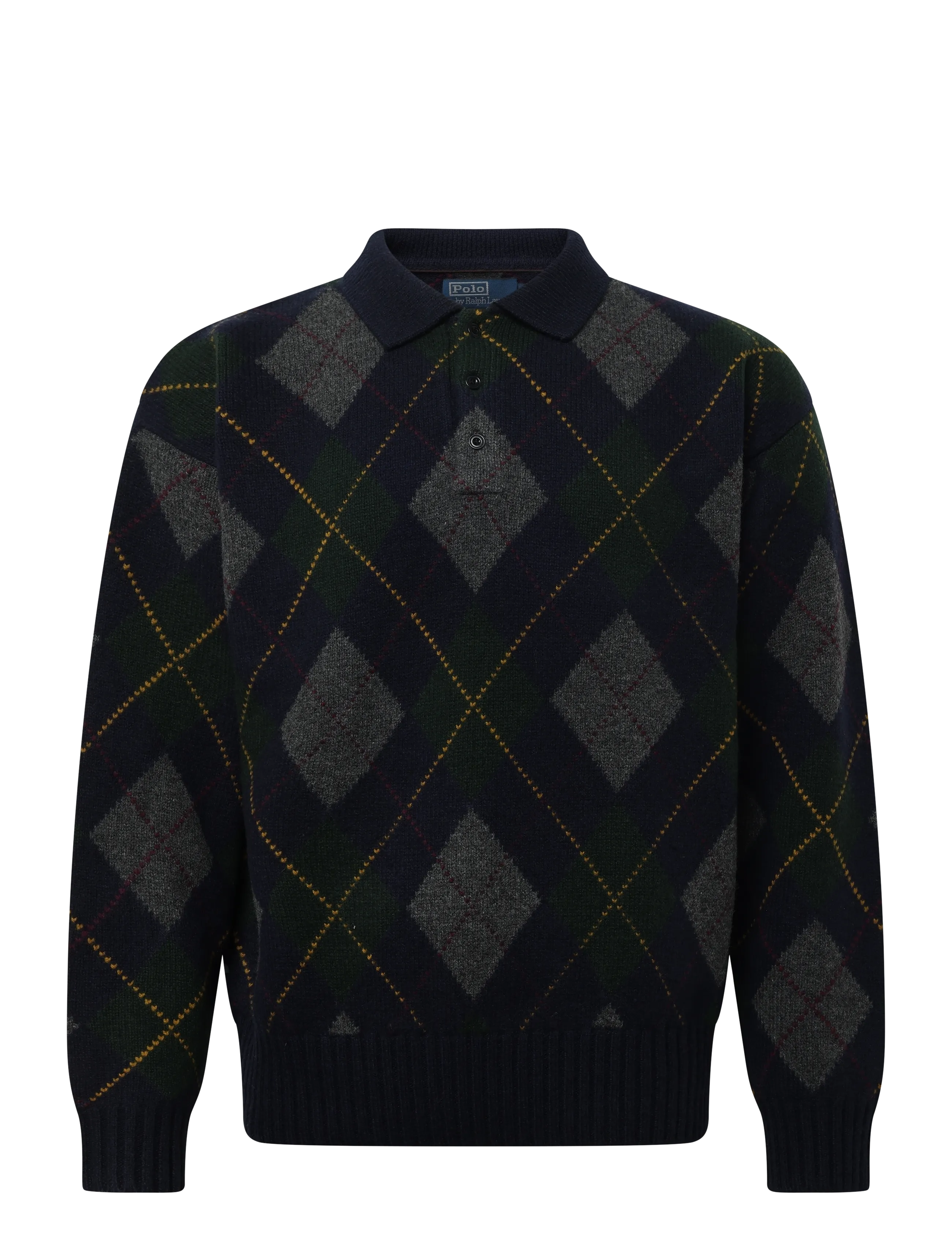Polo Ralph Lauren Relaxed Fit Argyle Wool-Mohair Sweater - Streetstyle - NAVY MULTI / navy