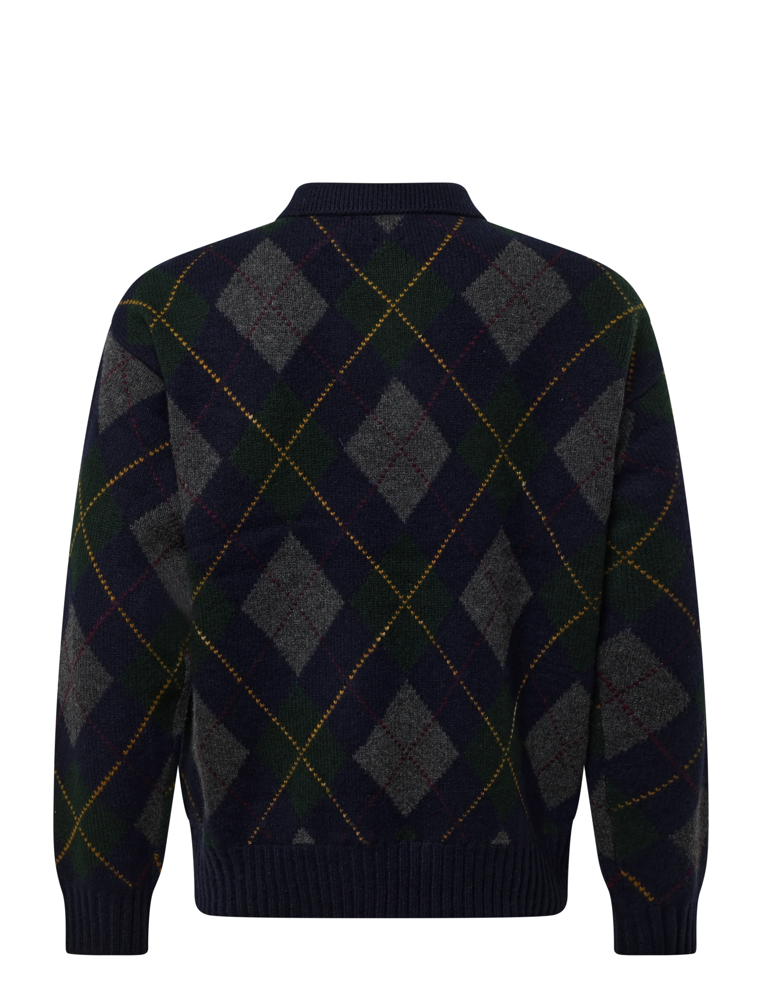Polo Ralph Lauren - Relaxed Fit Argyle Wool-Mohair Sweater - langärmelige strick-polohemden - navy multi - 3