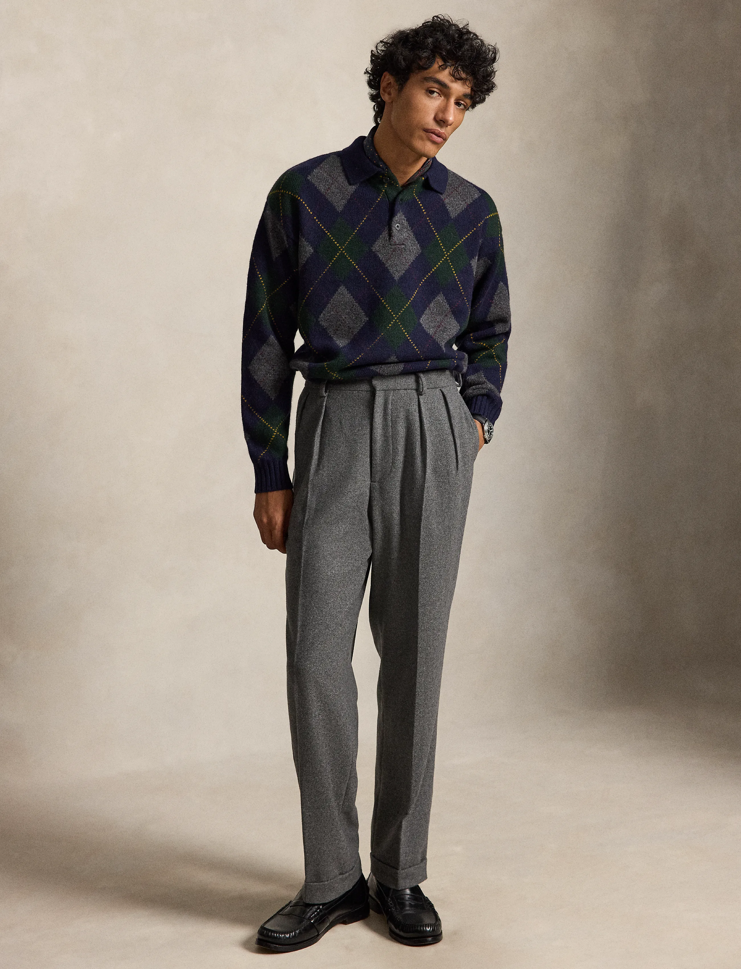 Polo Ralph Lauren Relaxed Fit Argyle Wool-Mohair Sweater stickade tröjor herr – bild 3