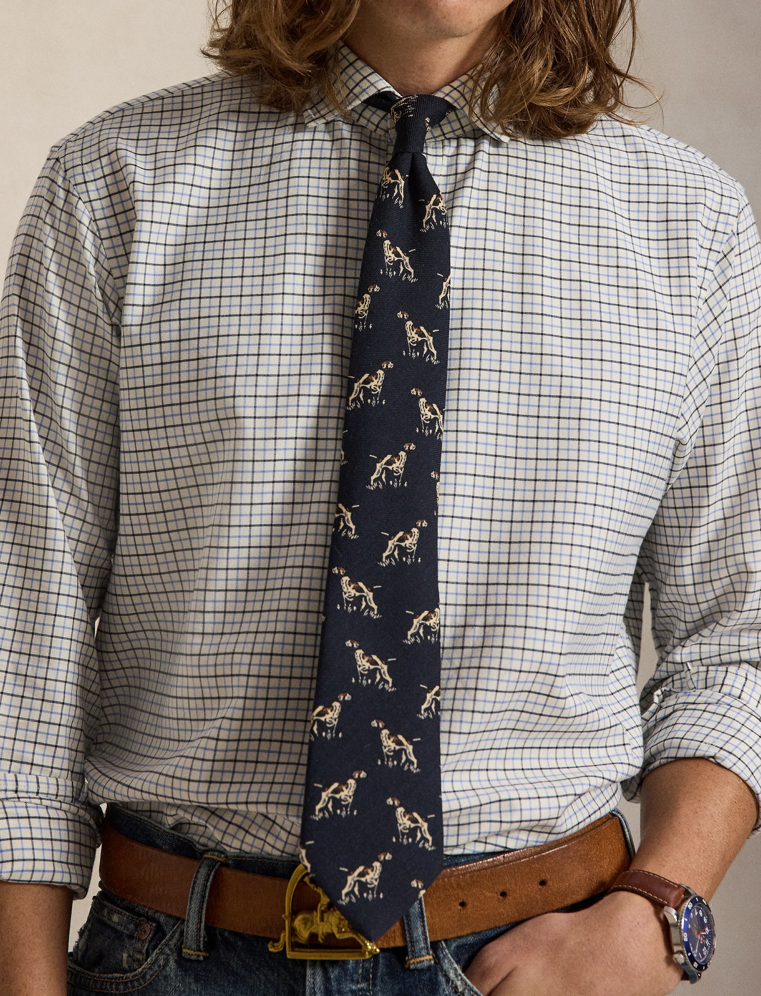 Polo Ralph Lauren - Classic Fit Tattersall Twill Shirt - 7456a off white b - 3