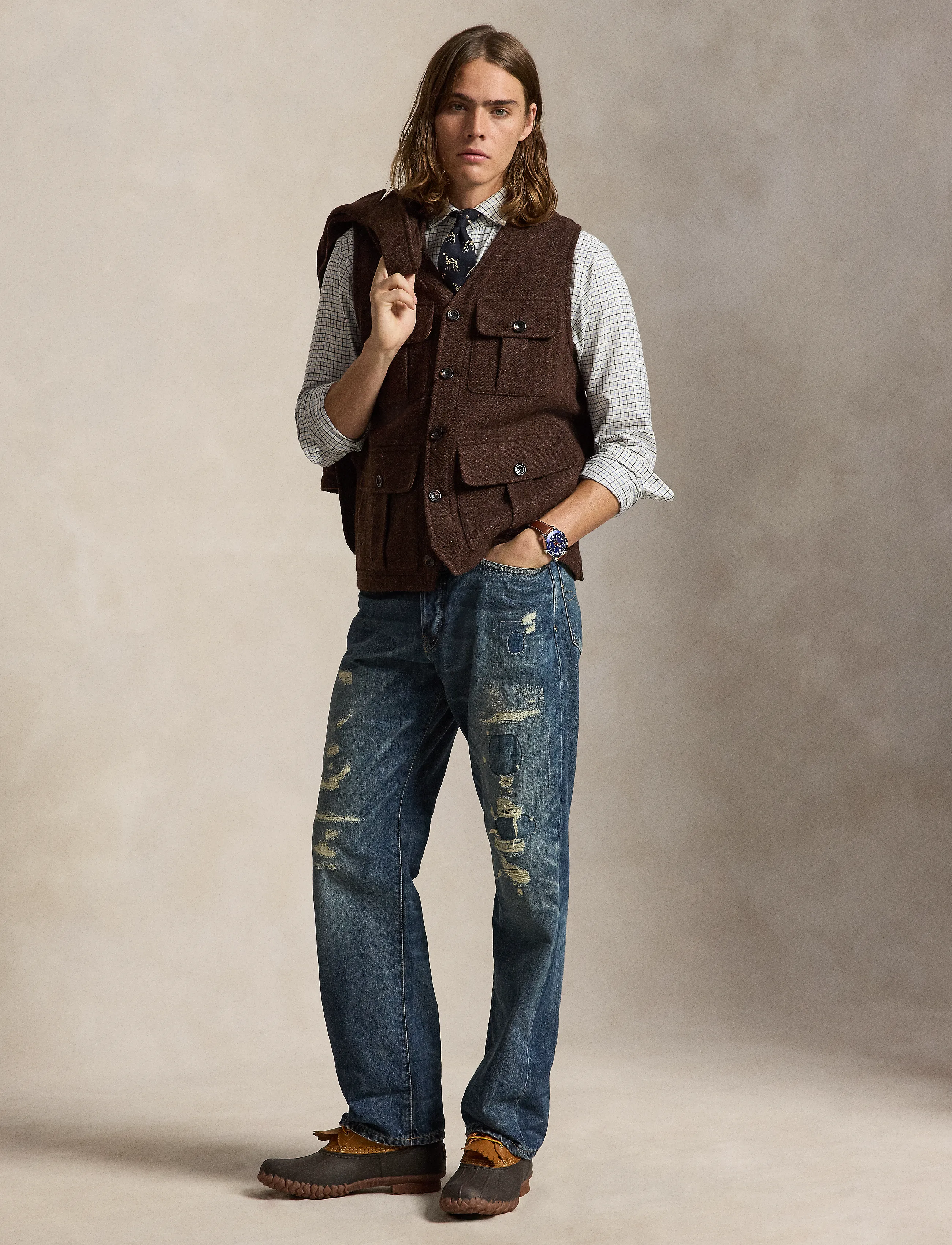 Polo Ralph Lauren - Classic Fit Tattersall Twill Shirt - 7456a off white b - 5