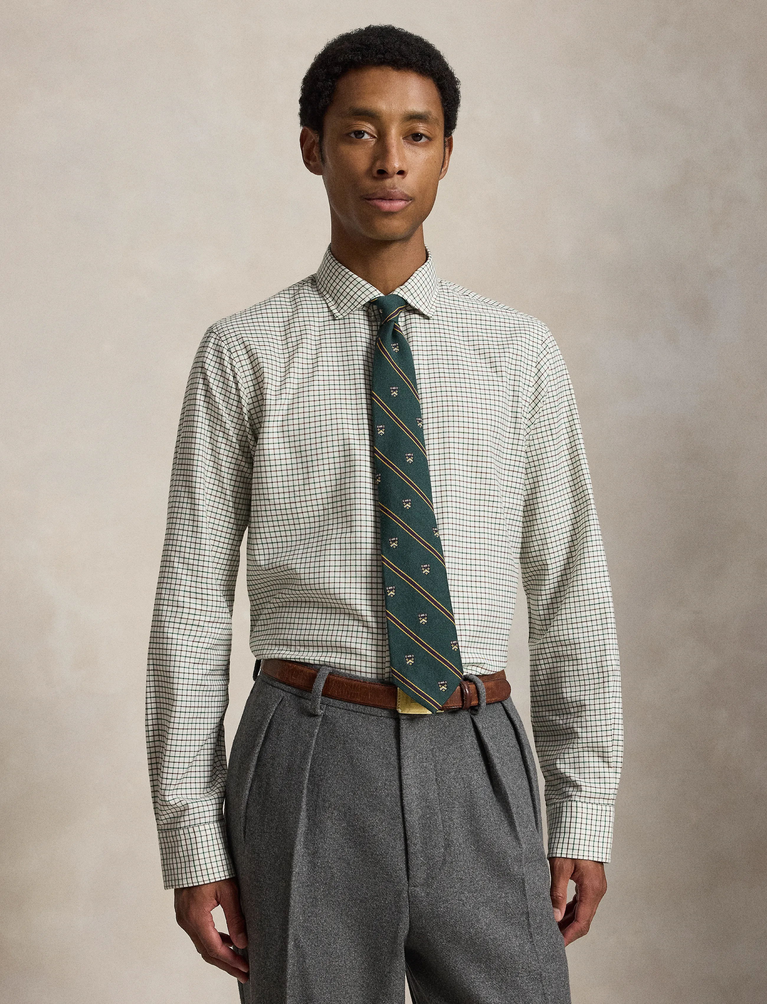 Polo Ralph Lauren Classic Fit Tattersall Twill Shirt - Vis alt - 7456B OFF WHITE G / white
