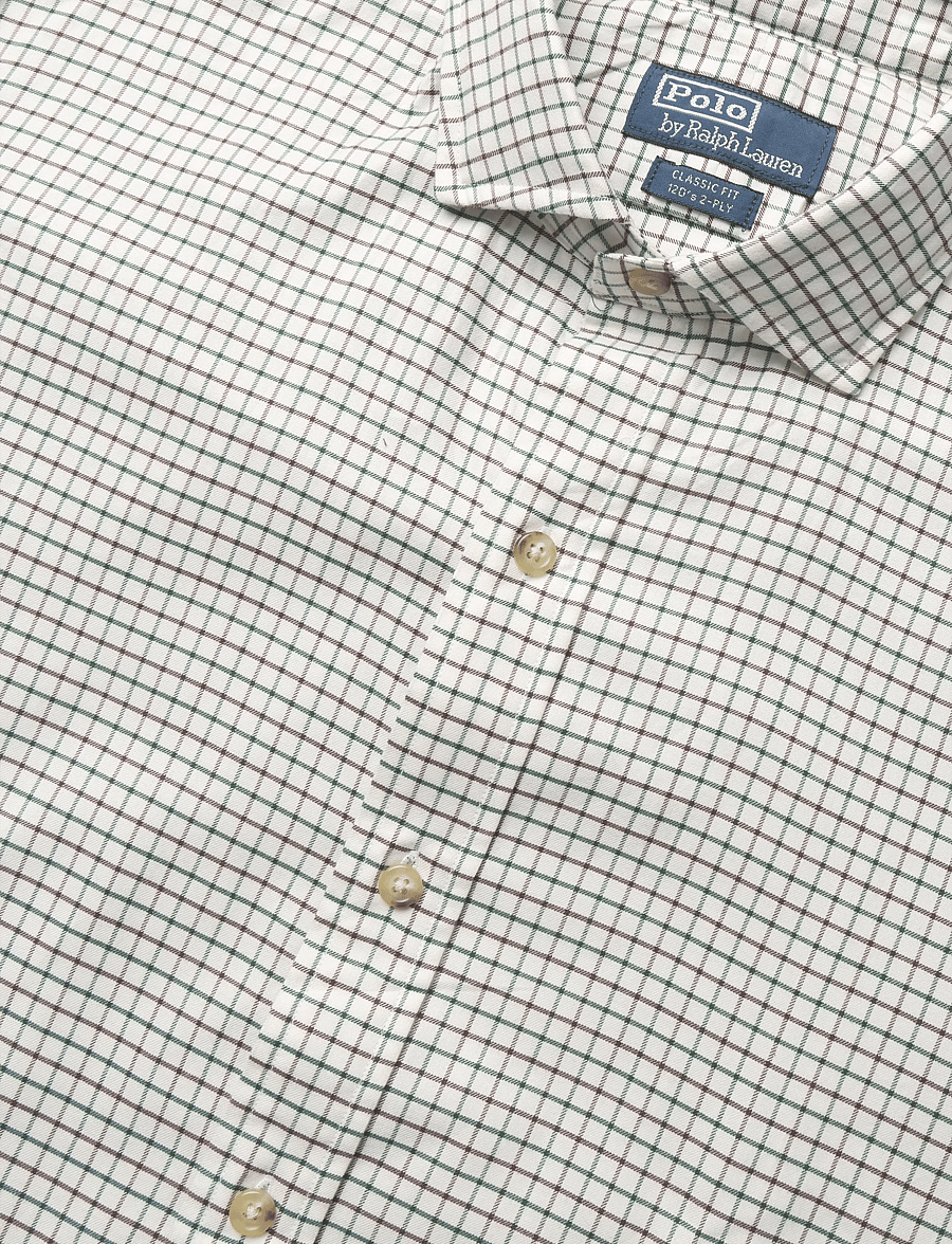 Polo Ralph Lauren - 120/2 TWILL-WVN-SHIRT - ternede skjorter - 7456b off white g - 2