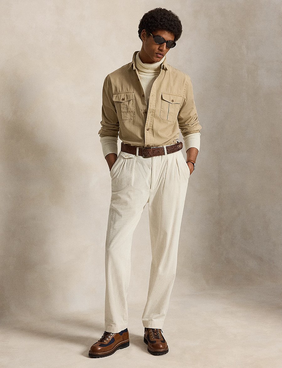 Polo Ralph Lauren - Classic Fit Washed Chino Workshirt - basic skjorter - vintage khaki - 0