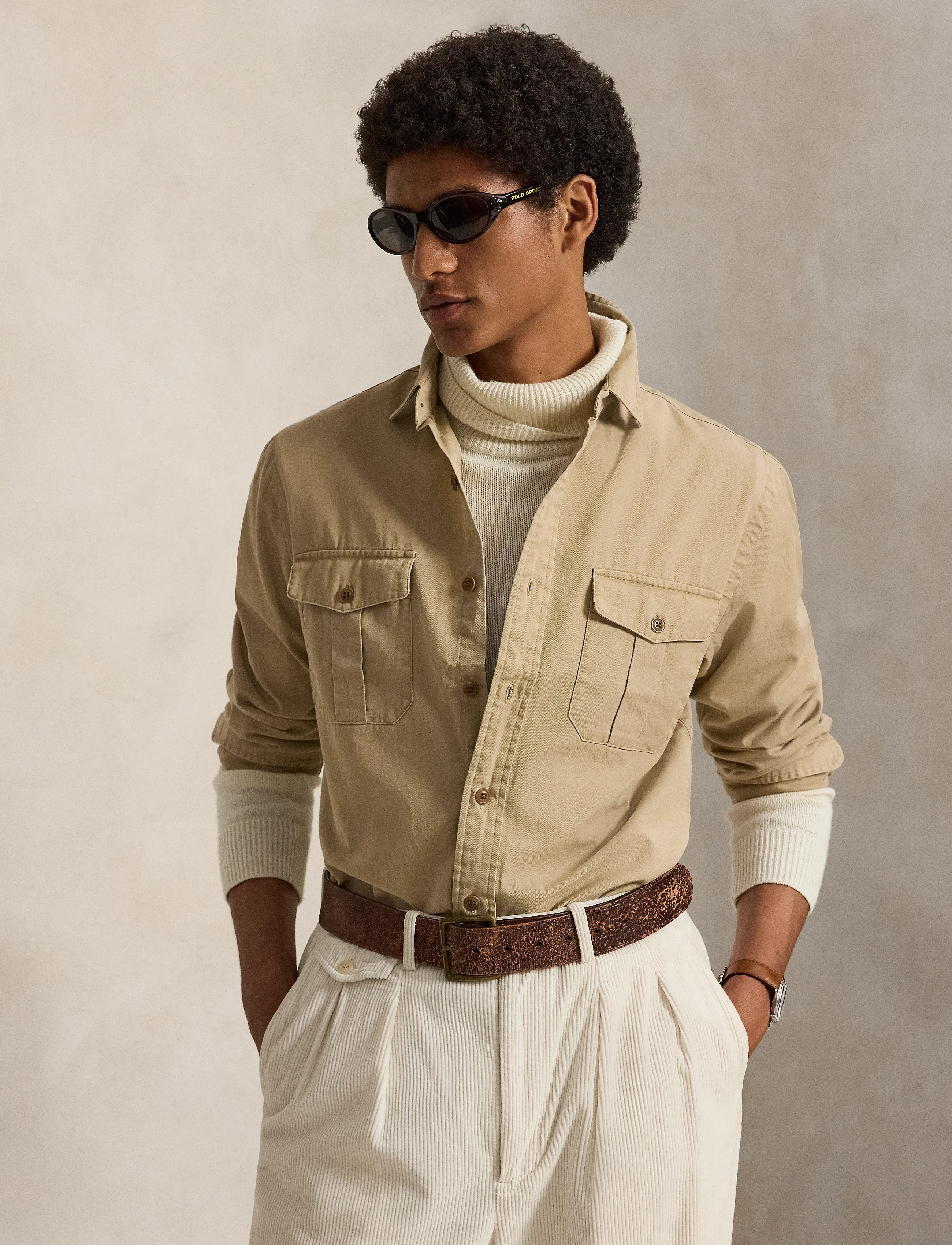 Polo Ralph Lauren - Classic Fit Washed Chino Workshirt - basic skjorter - vintage khaki - 3