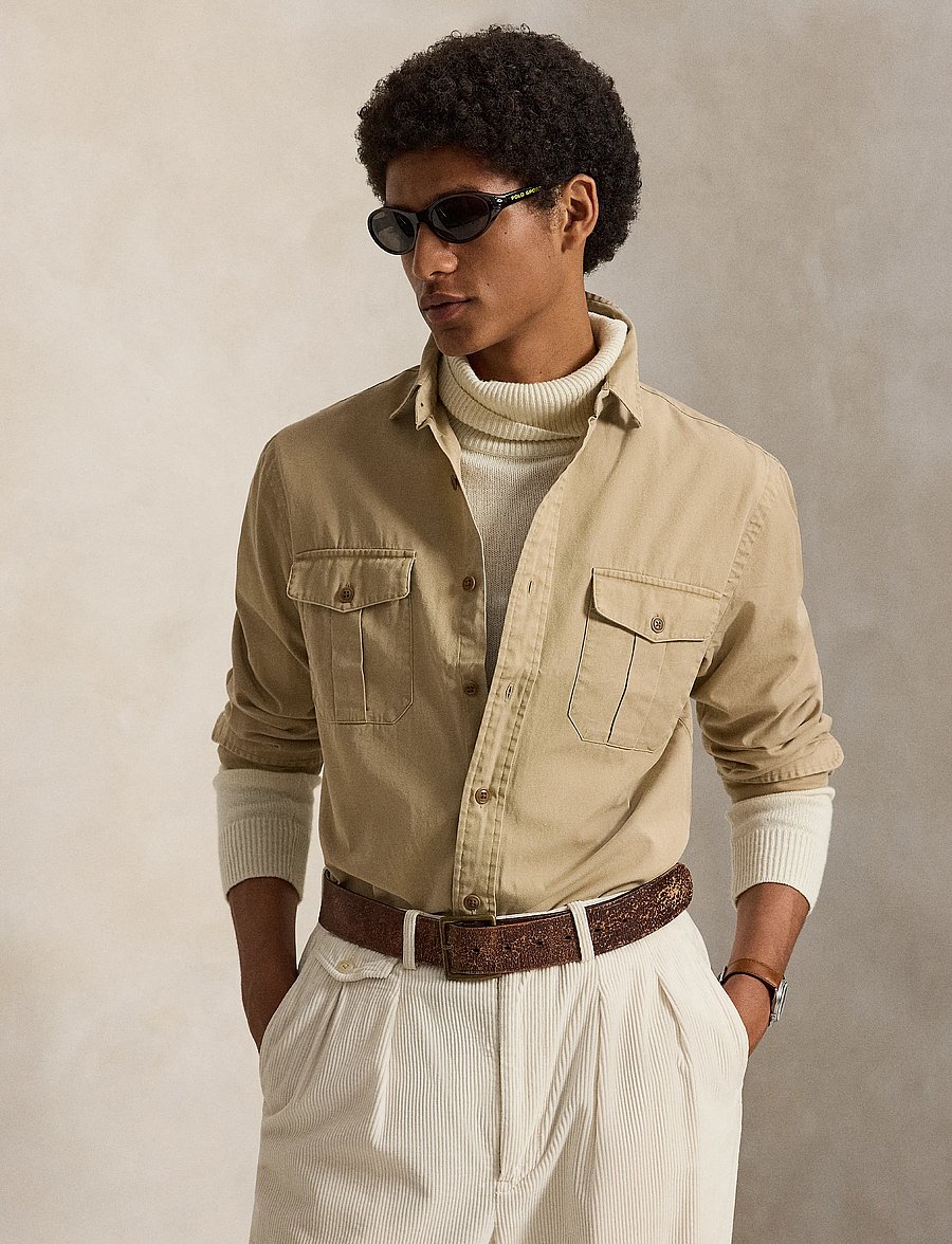 Polo Ralph Lauren - Classic Fit Washed Chino Workshirt - basic skjorter - vintage khaki - 3