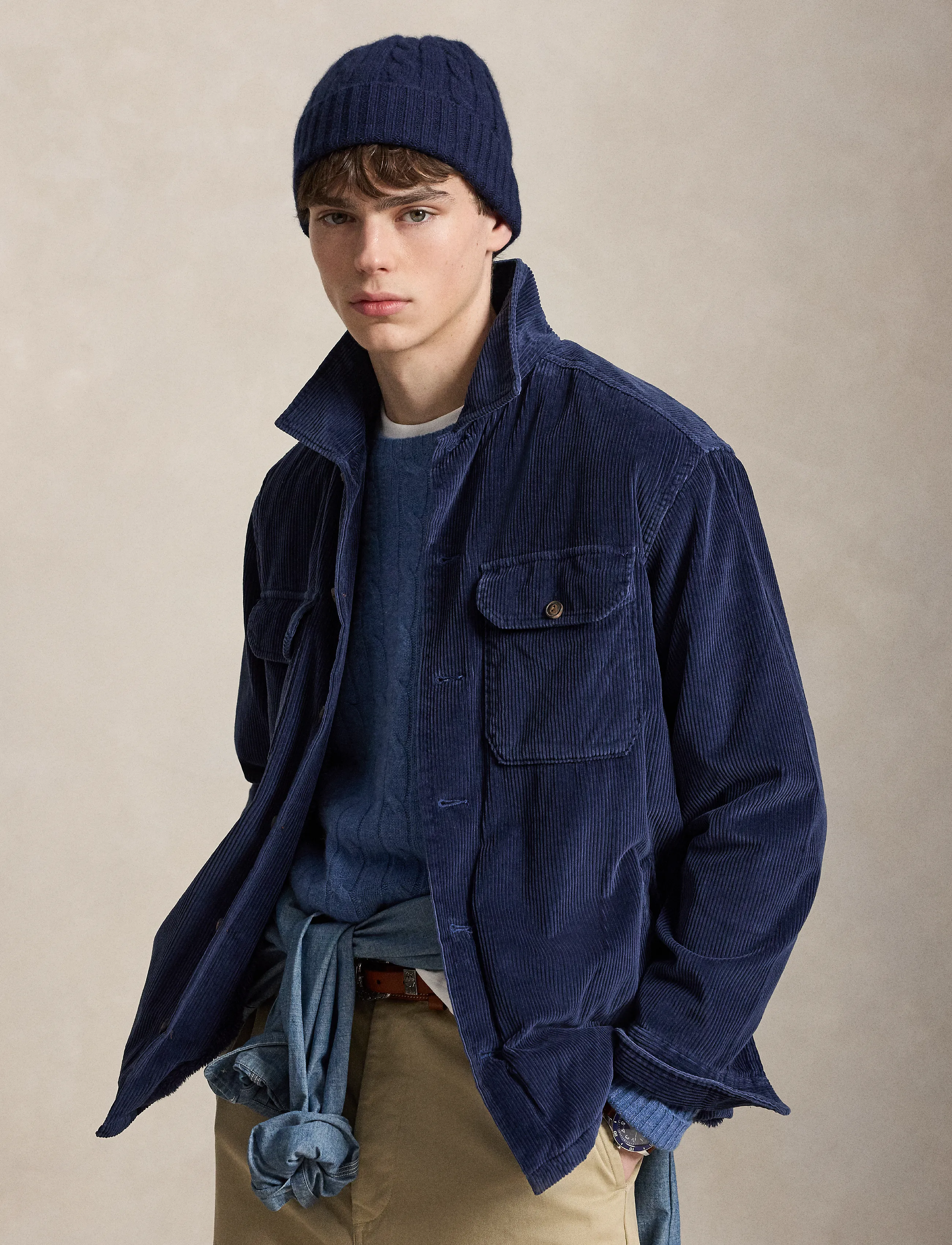 Polo Ralph Lauren Fleece-Lined Corduroy Overshirt - Preppy - NEWPORT NAVY / navy