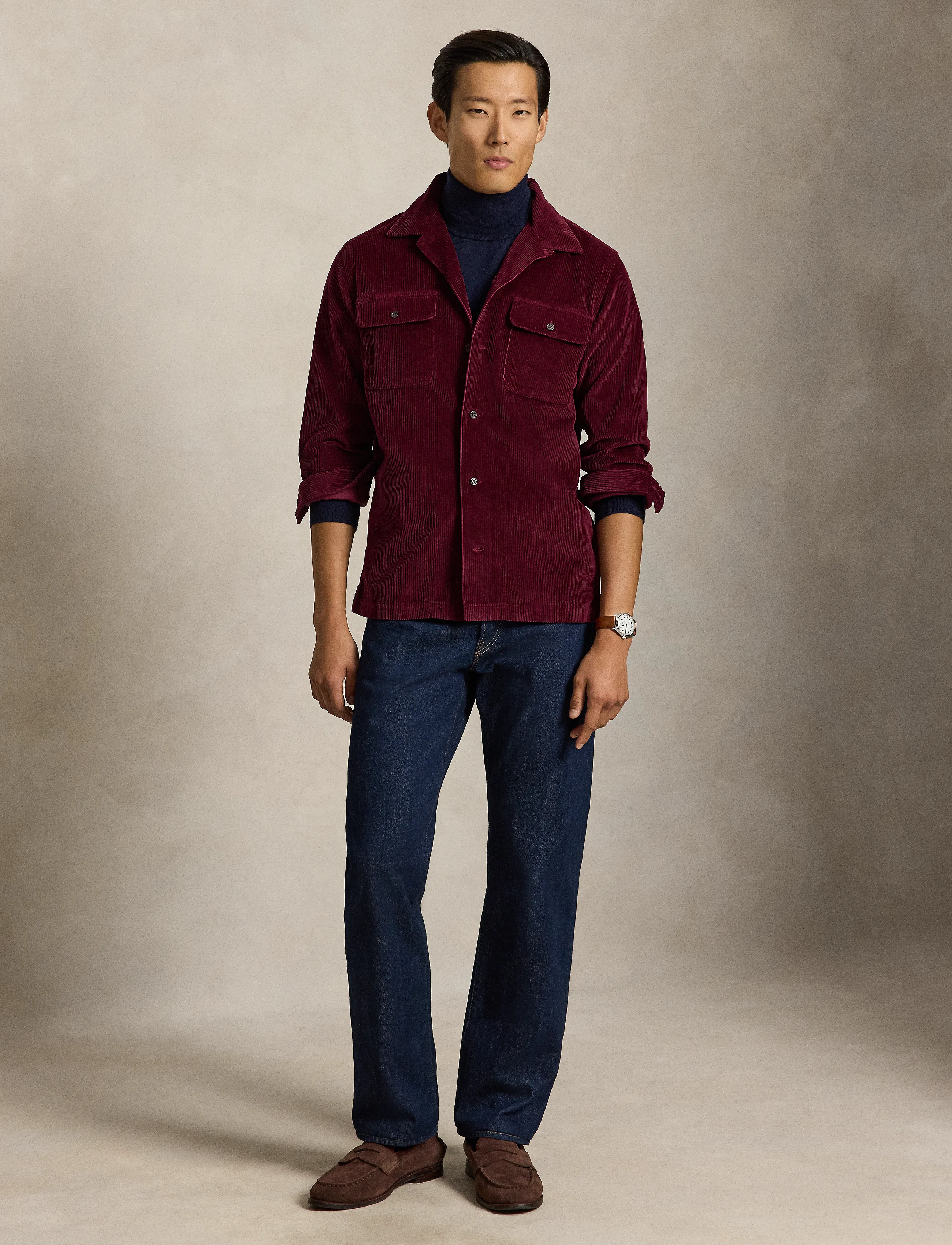 Polo Ralph Lauren Classic Fit Corduroy Camp Shirt - Kleidung - CLASSIC WINE / burgundy