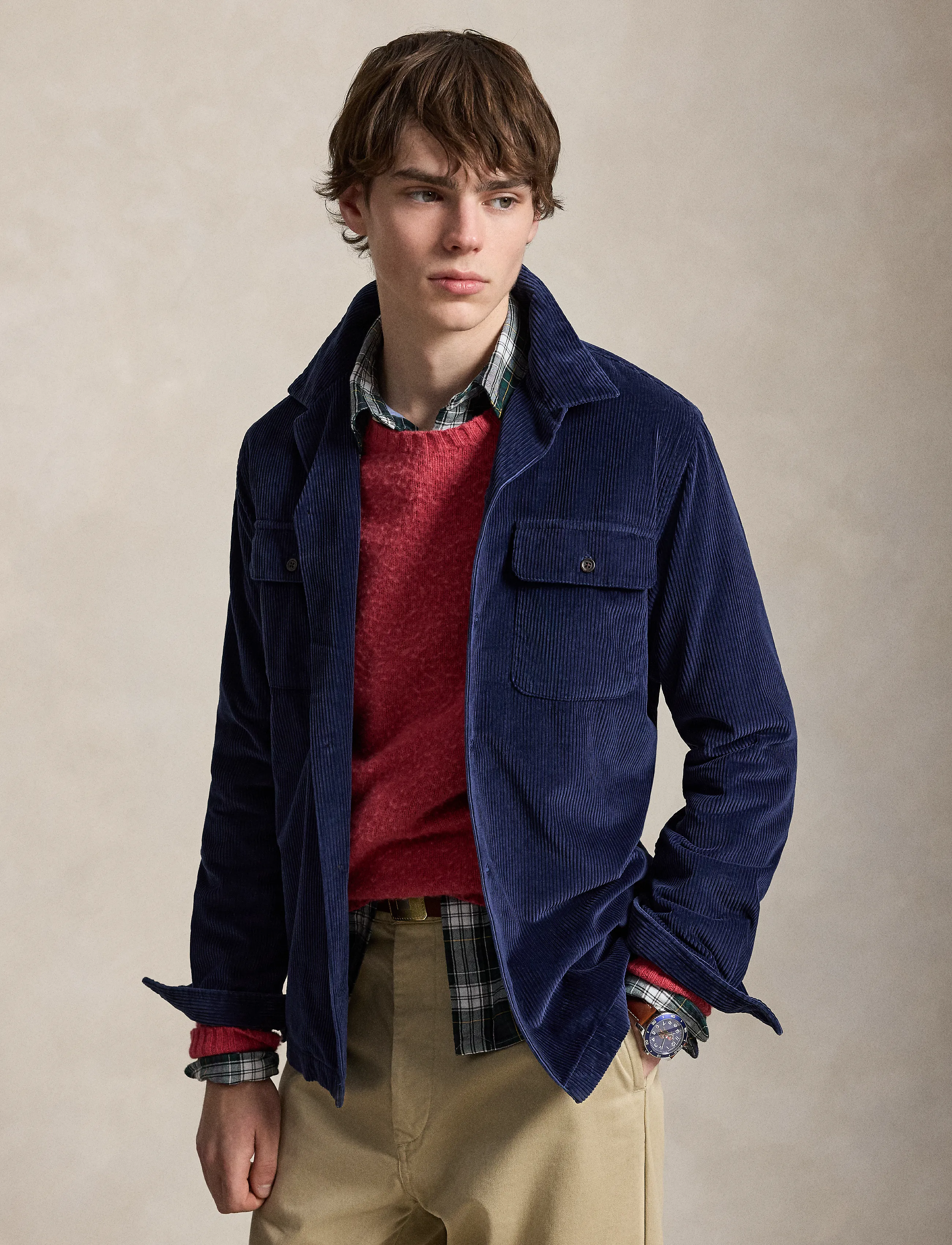 Polo Ralph Lauren Classic Fit Corduroy Camp Shirt - Cordhemden - NEWPORT NAVY / navy