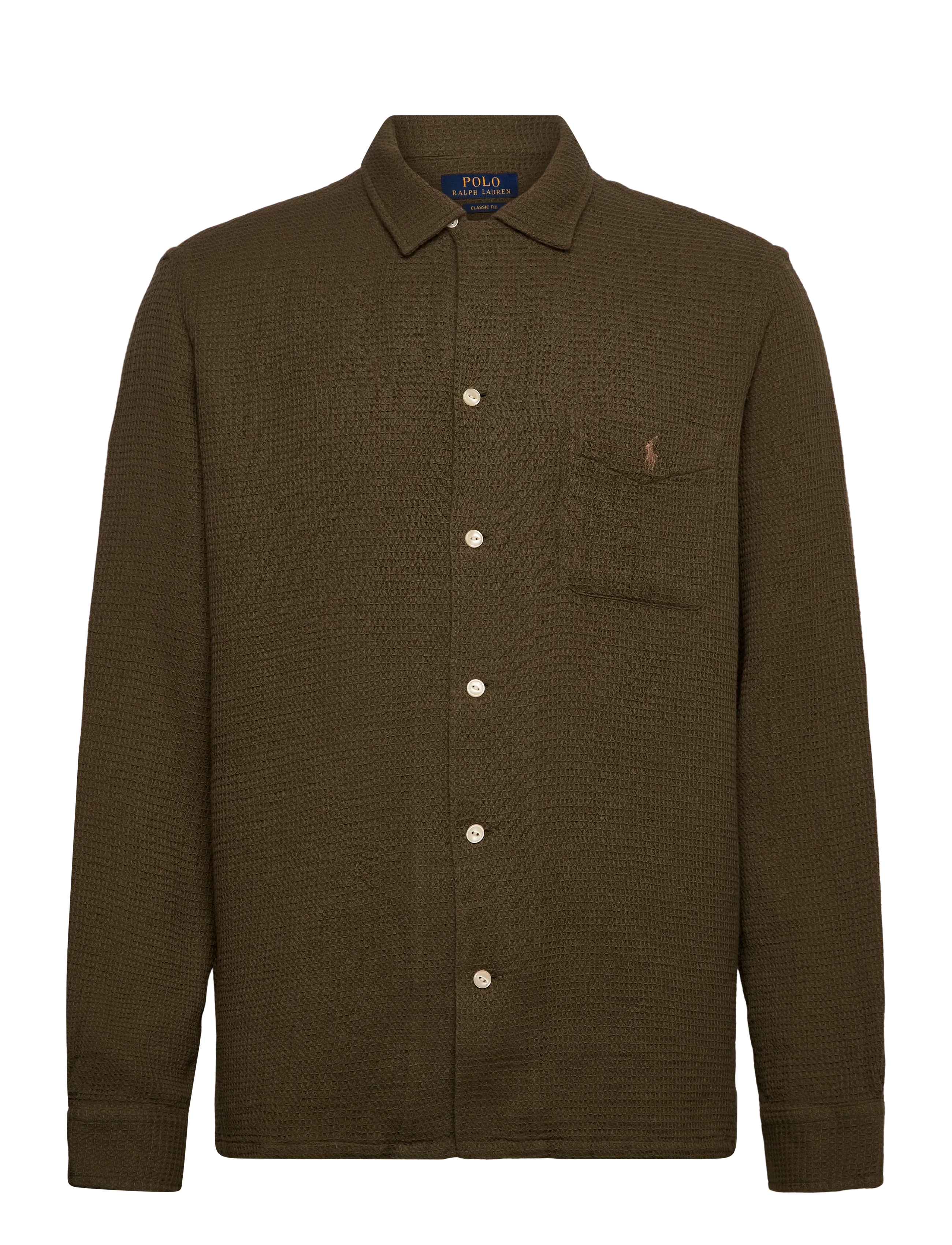 Polo Ralph Lauren COTTON WAFFLE-WVN-SHIRT - Inspiration - OUTDOOR OLIVE / khaki/green