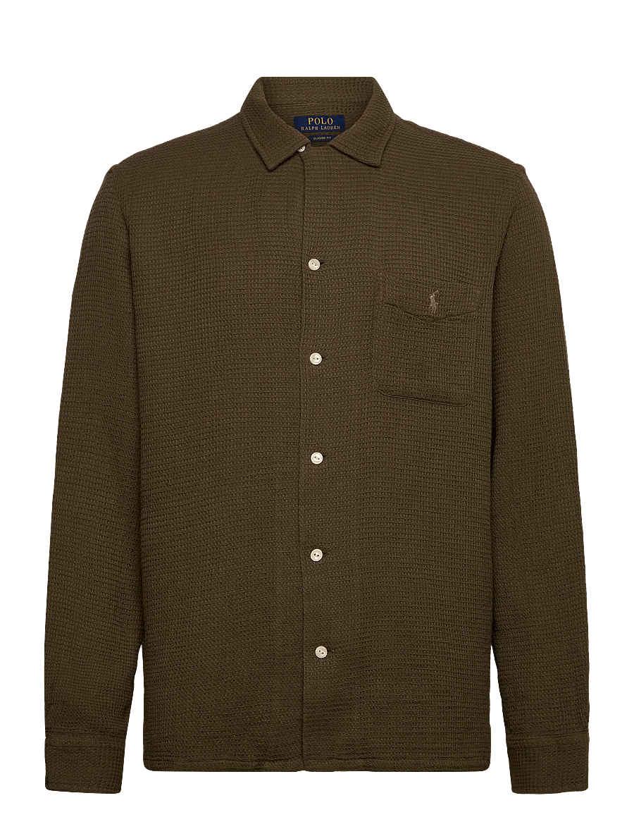 Polo Ralph Lauren - COTTON WAFFLE-WVN-SHIRT - casual hemden - outdoor olive - 0