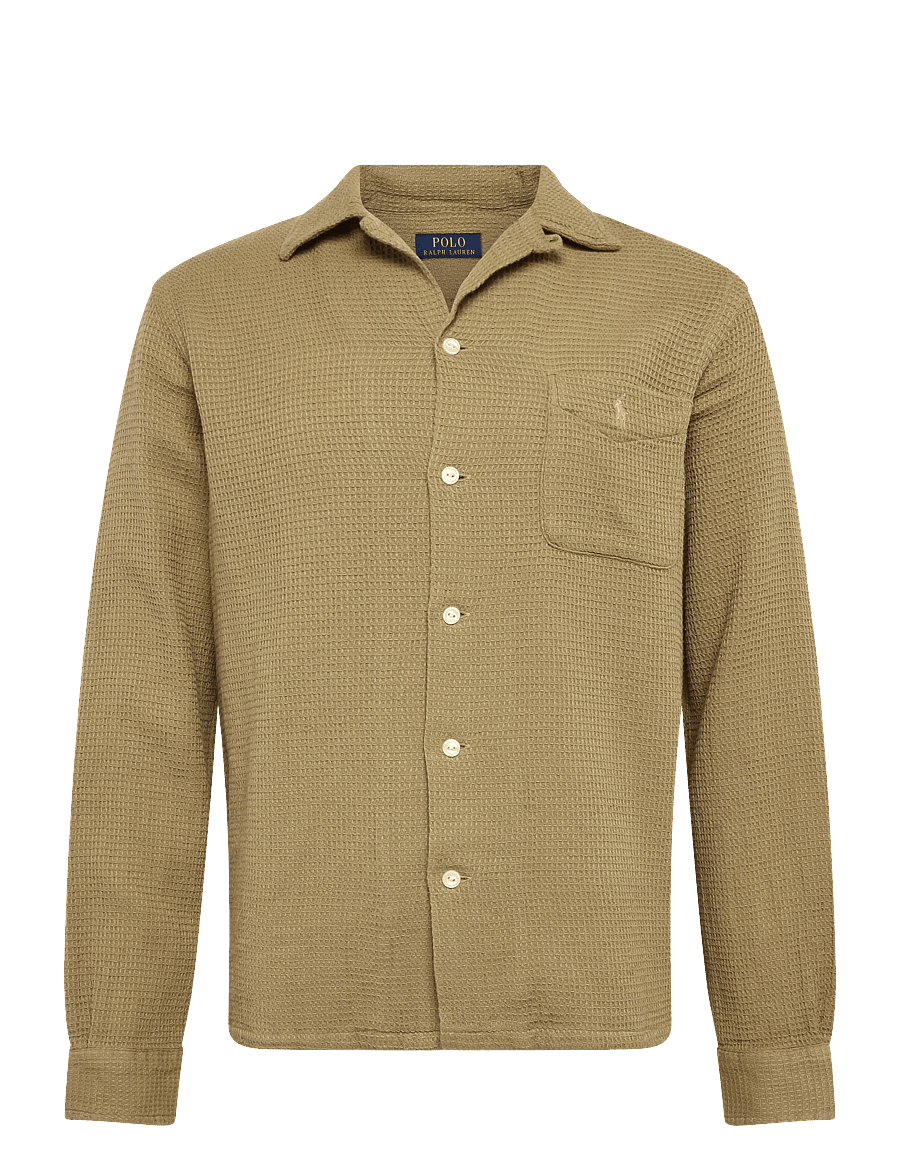 Polo Ralph Lauren - COTTON WAFFLE-WVN-SHIRT - casual hemden - rl khaki - 0