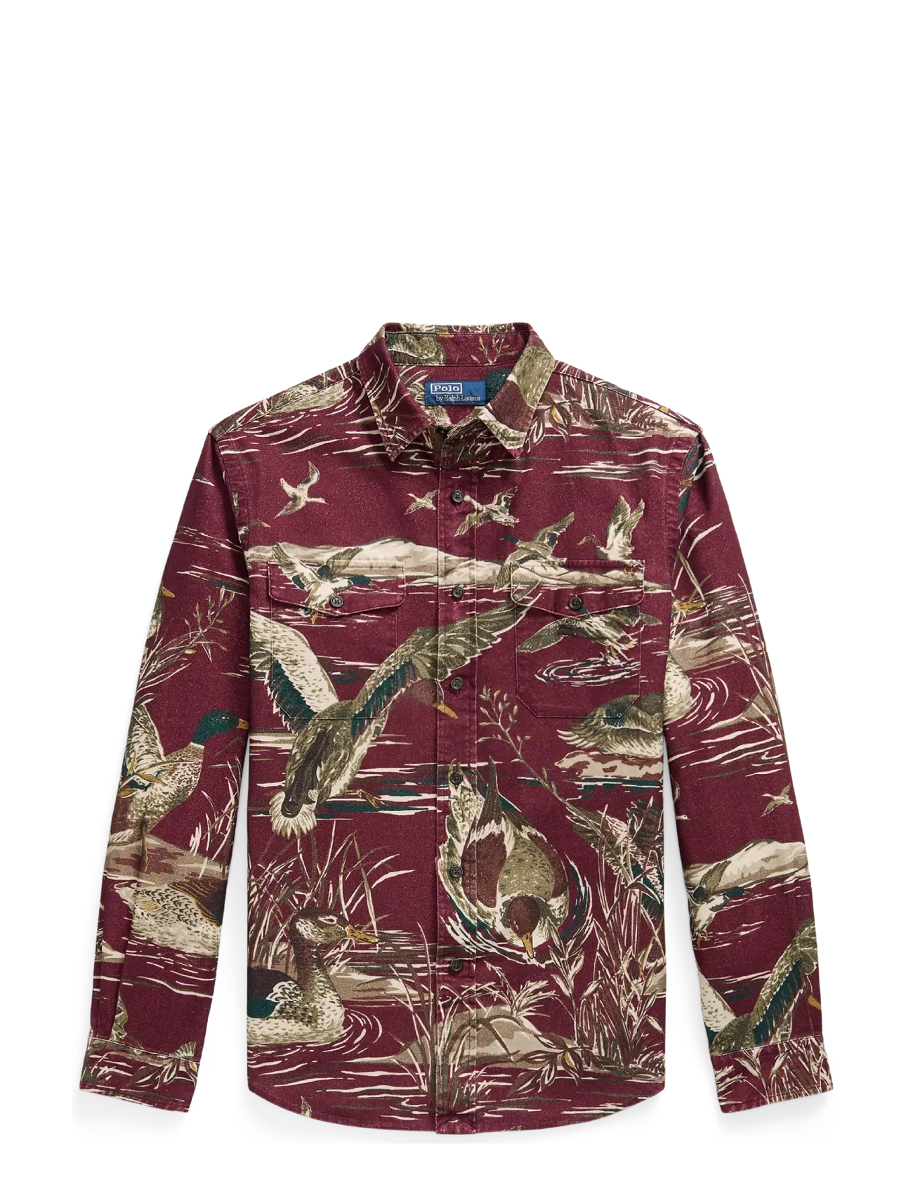 Polo Ralph Lauren Classic Fit Duck-Print Sateen Workshirt - Designers - 7319 DUCK POND SC / burgundy