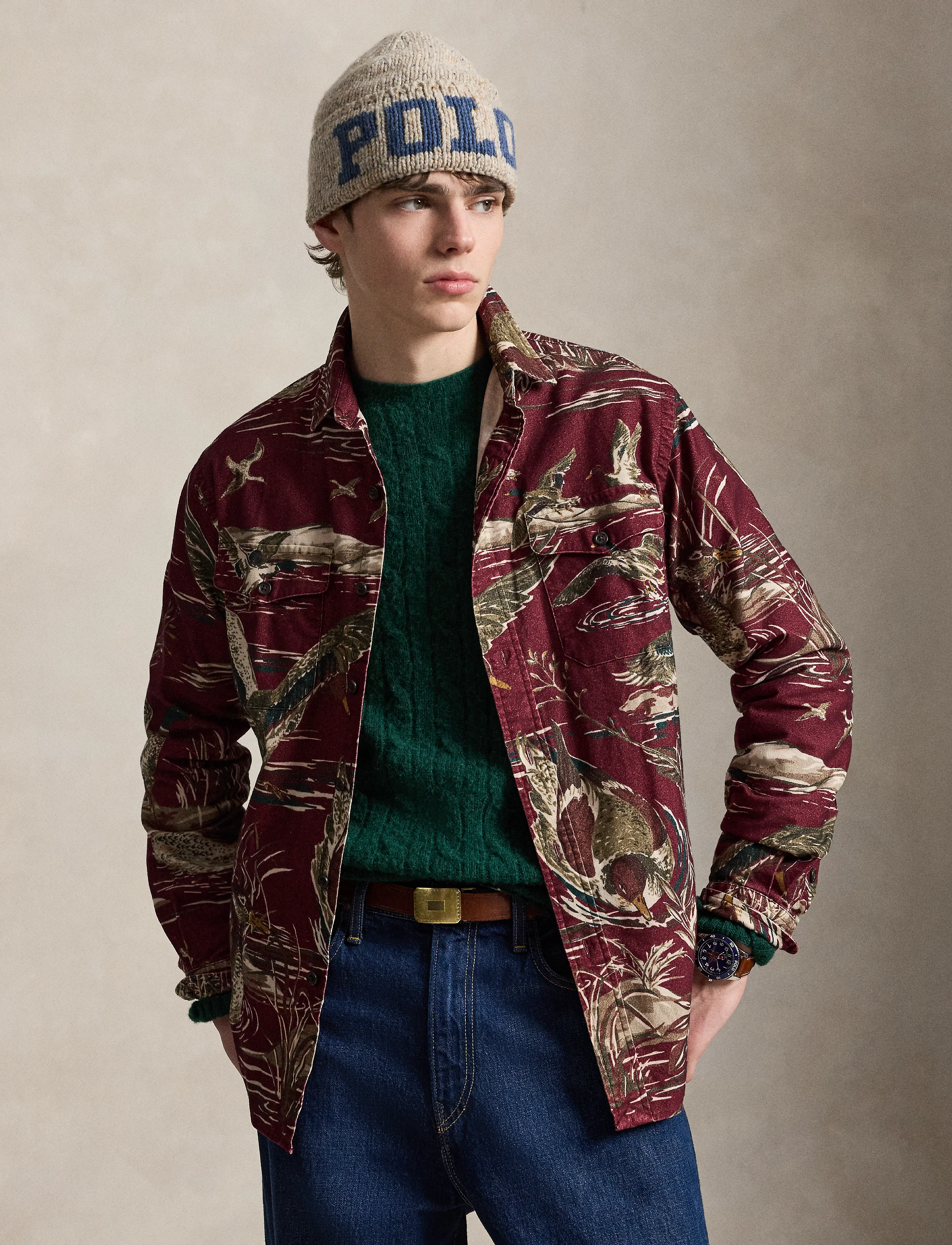 Polo Ralph Lauren - Classic Fit Duck-Print Sateen Workshirt - basic-hemden - 7319 duck pond sc - 5