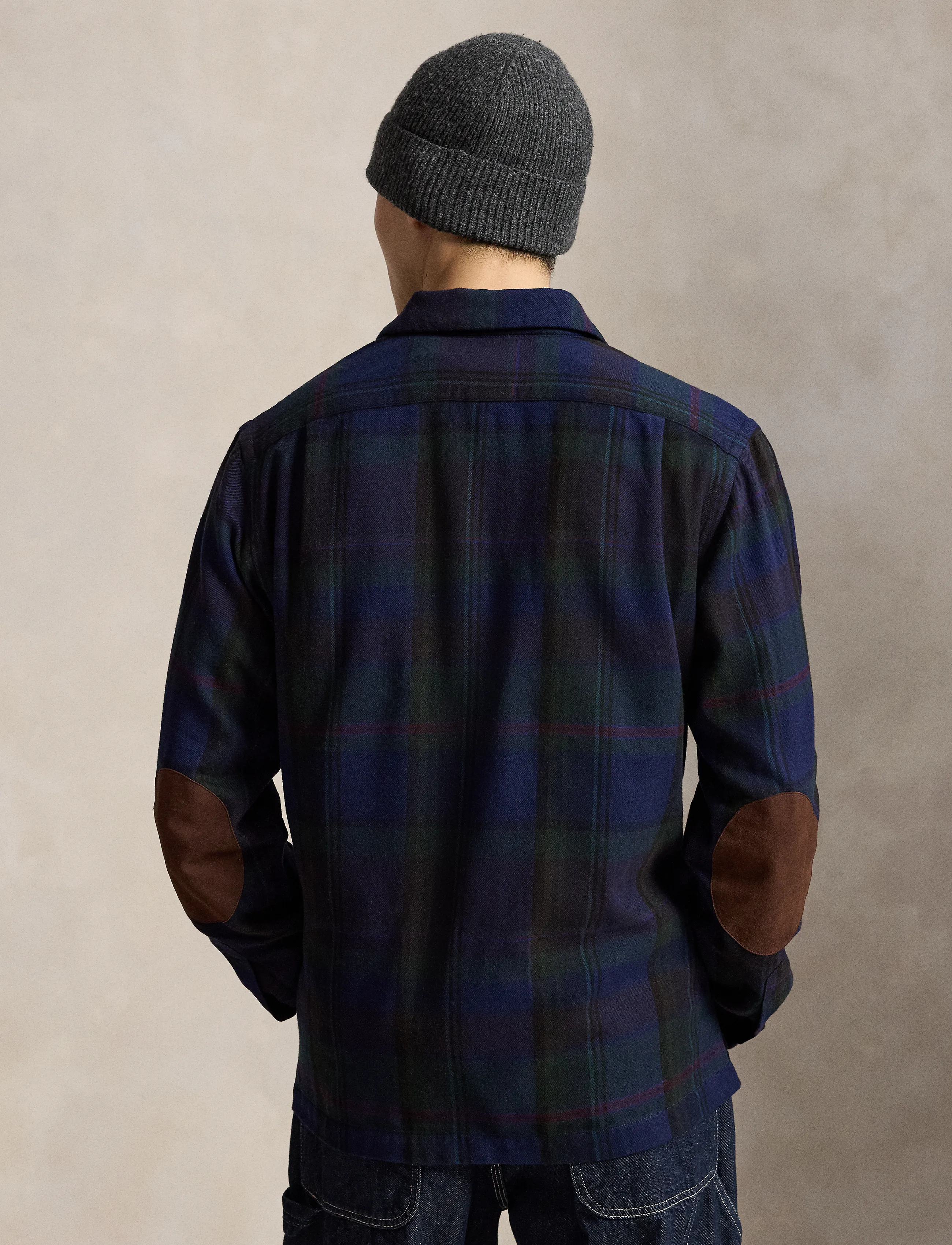 Polo Ralph Lauren - Classic Fit Plaid Suede-Trim Twill Shirt - rutiga skjortor - 7385a olive royal - 4