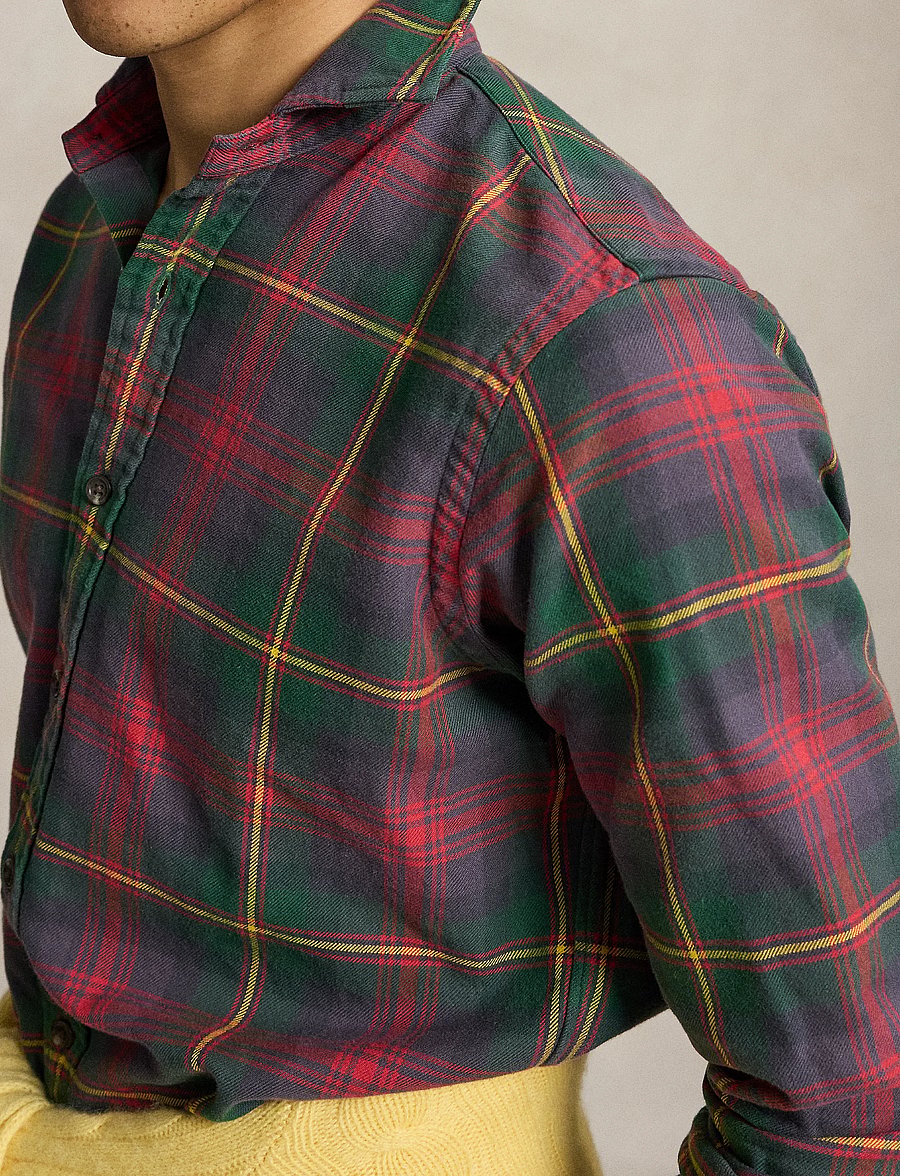 Polo Ralph Lauren - Classic Fit Plaid Flannel Shirt - flanell-hemden - 6172 green/red mu - 4