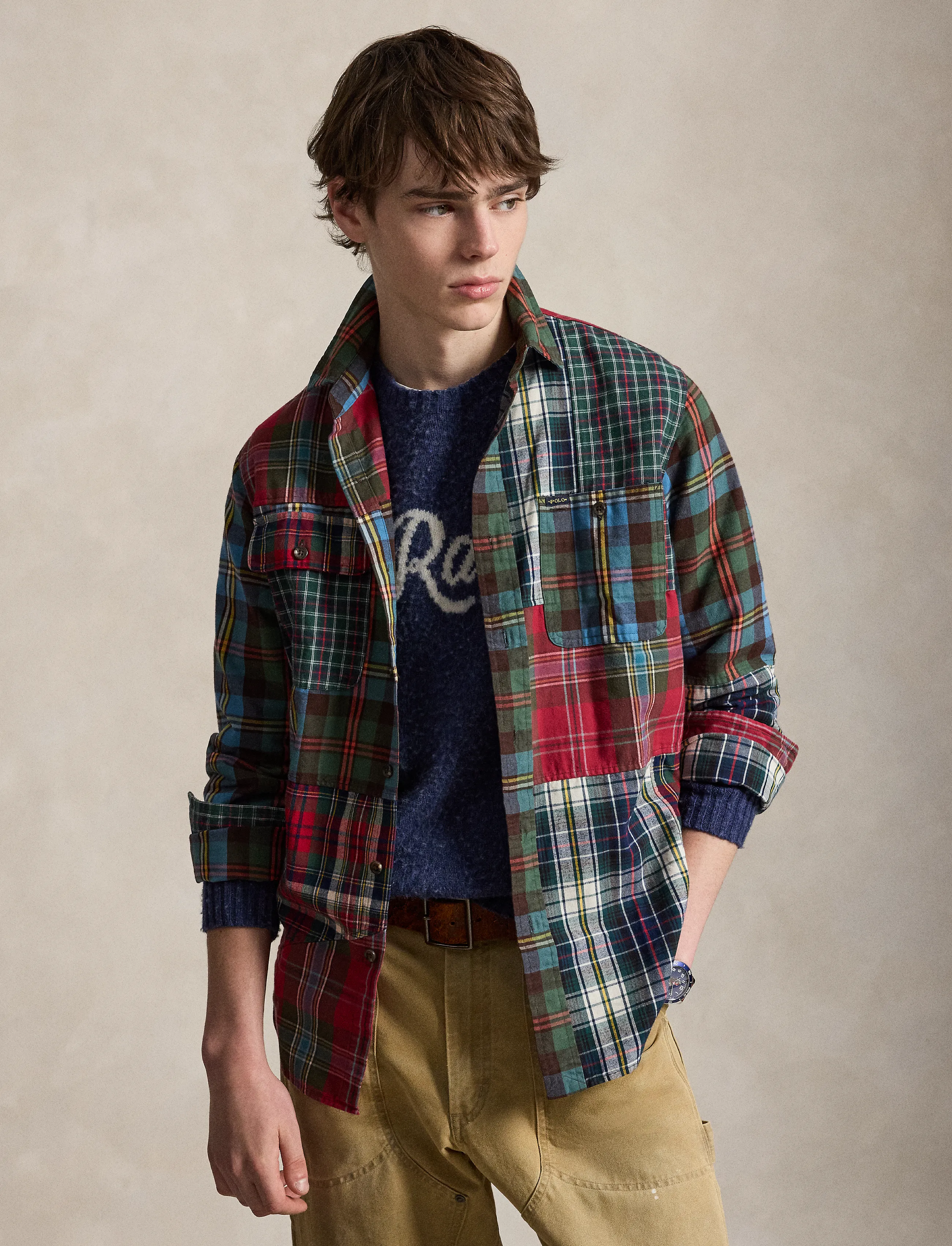 Polo Ralph Lauren Classic Fit Patchwork Plaid Oxford Shirt - Kläder - 7340 PIECED ANCIE / multi