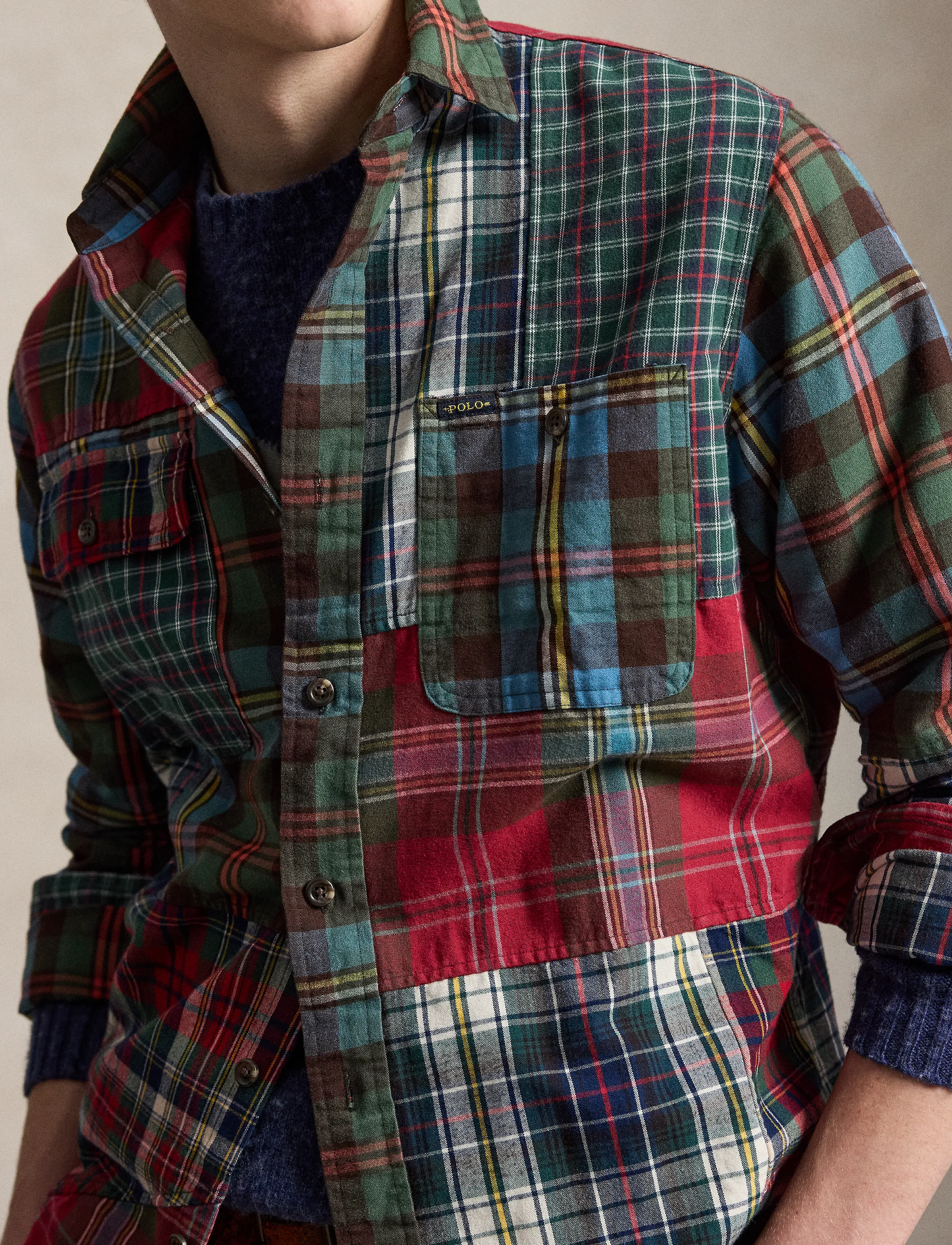 Polo Ralph Lauren - Classic Fit Patchwork Plaid Oxford Shirt - ruudulised särgid - 7340 pieced ancie - 3