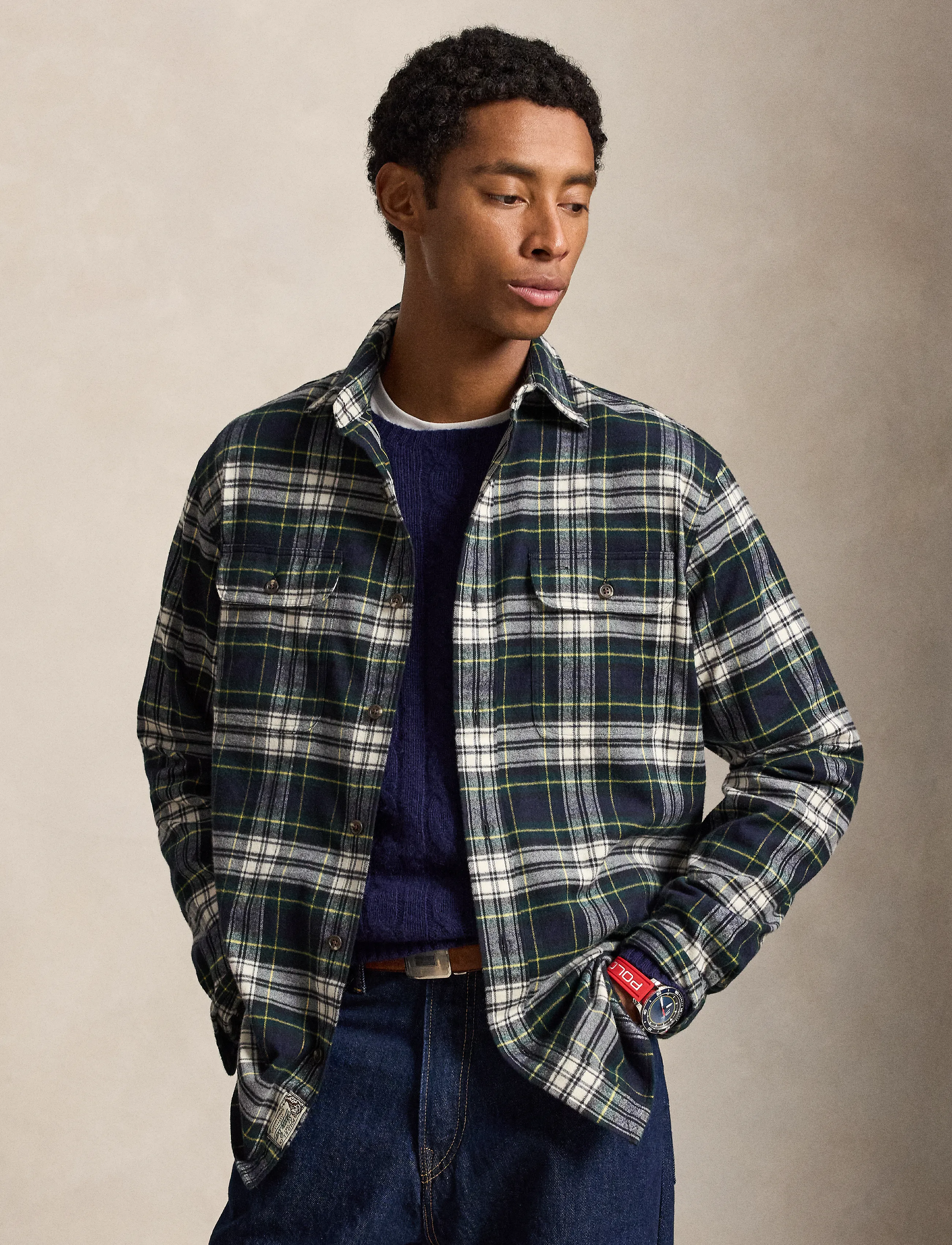 Polo Ralph Lauren Classic Fit Plaid Flannel Workshirt - Osta olukorra järgi - 7390 NAVY GREEN M / navy