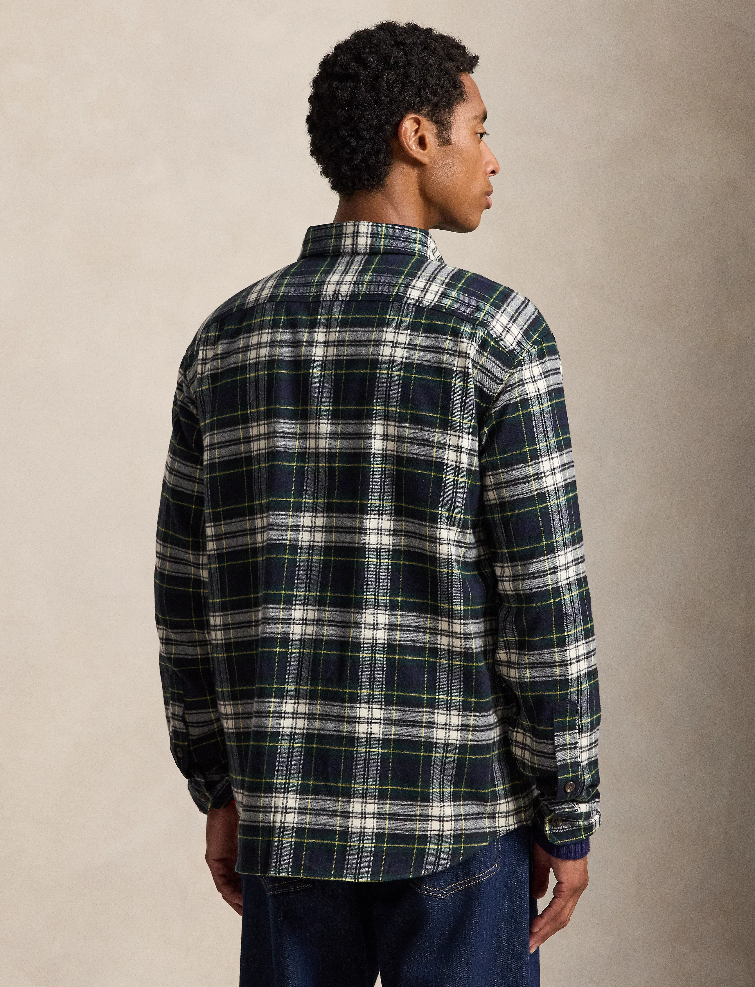 Polo Ralph Lauren - Classic Fit Plaid Flannel Workshirt - flannel-skjorter - 7390 navy green m - 3
