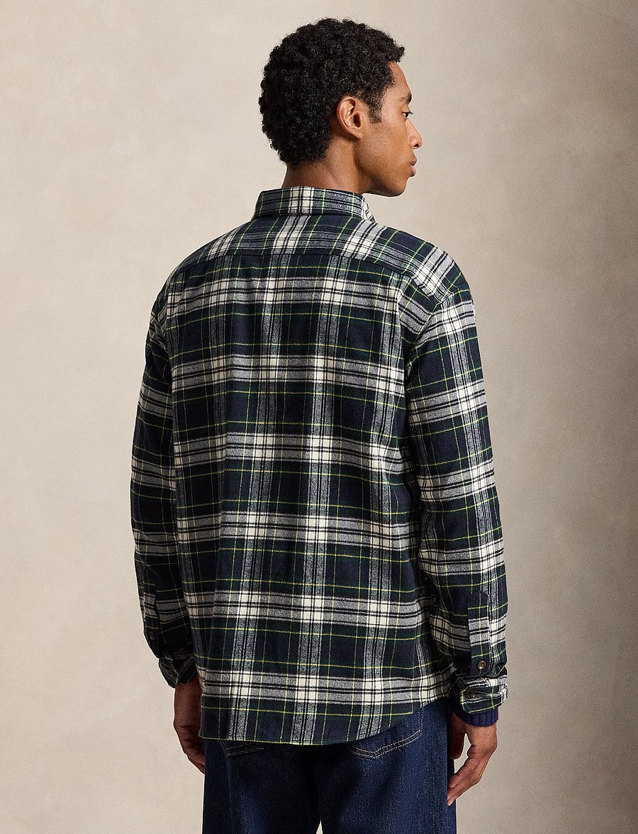 Polo Ralph Lauren - Classic Fit Plaid Flannel Workshirt - flannel-skjorter - 7390 navy green m - 3