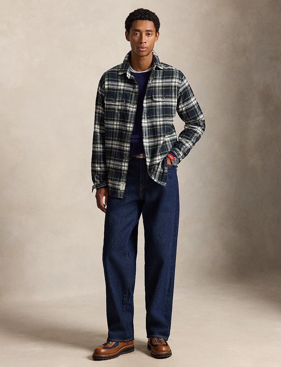 Polo Ralph Lauren - Classic Fit Plaid Flannel Workshirt - flannel-skjorter - 7390 navy green m - 4