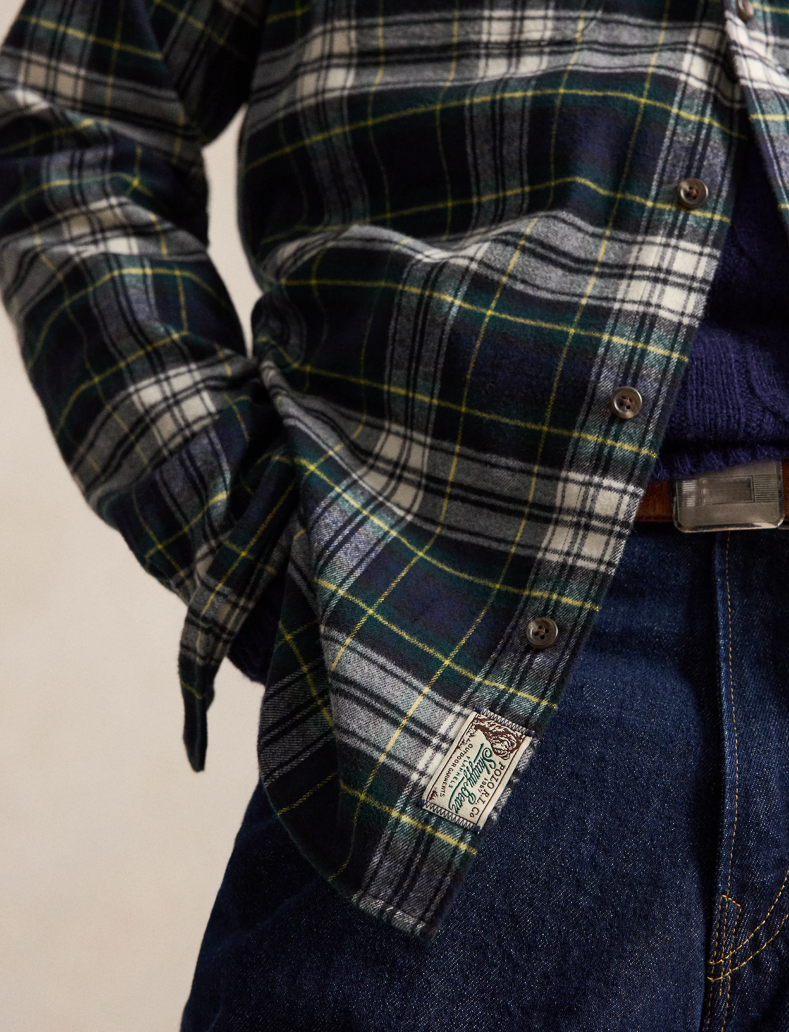 Polo Ralph Lauren - Classic Fit Plaid Flannel Workshirt - flannel-skjorter - 7390 navy green m - 5