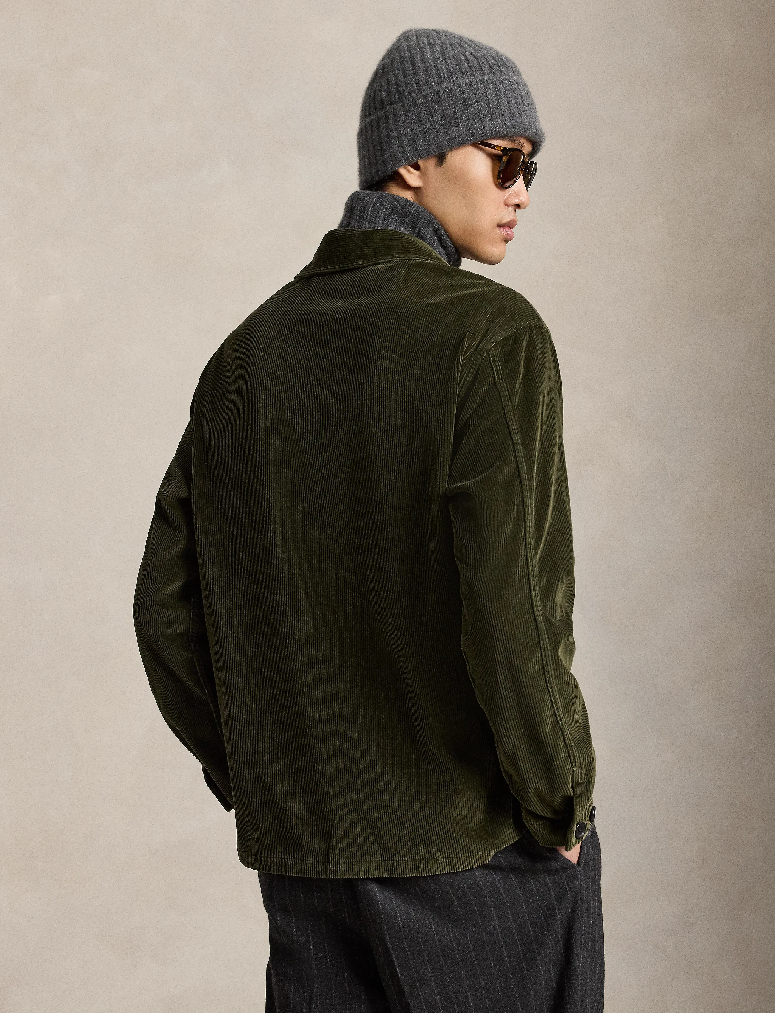 Polo Ralph Lauren - Corduroy Utility Overshirt - höstjackor - company olive - 2