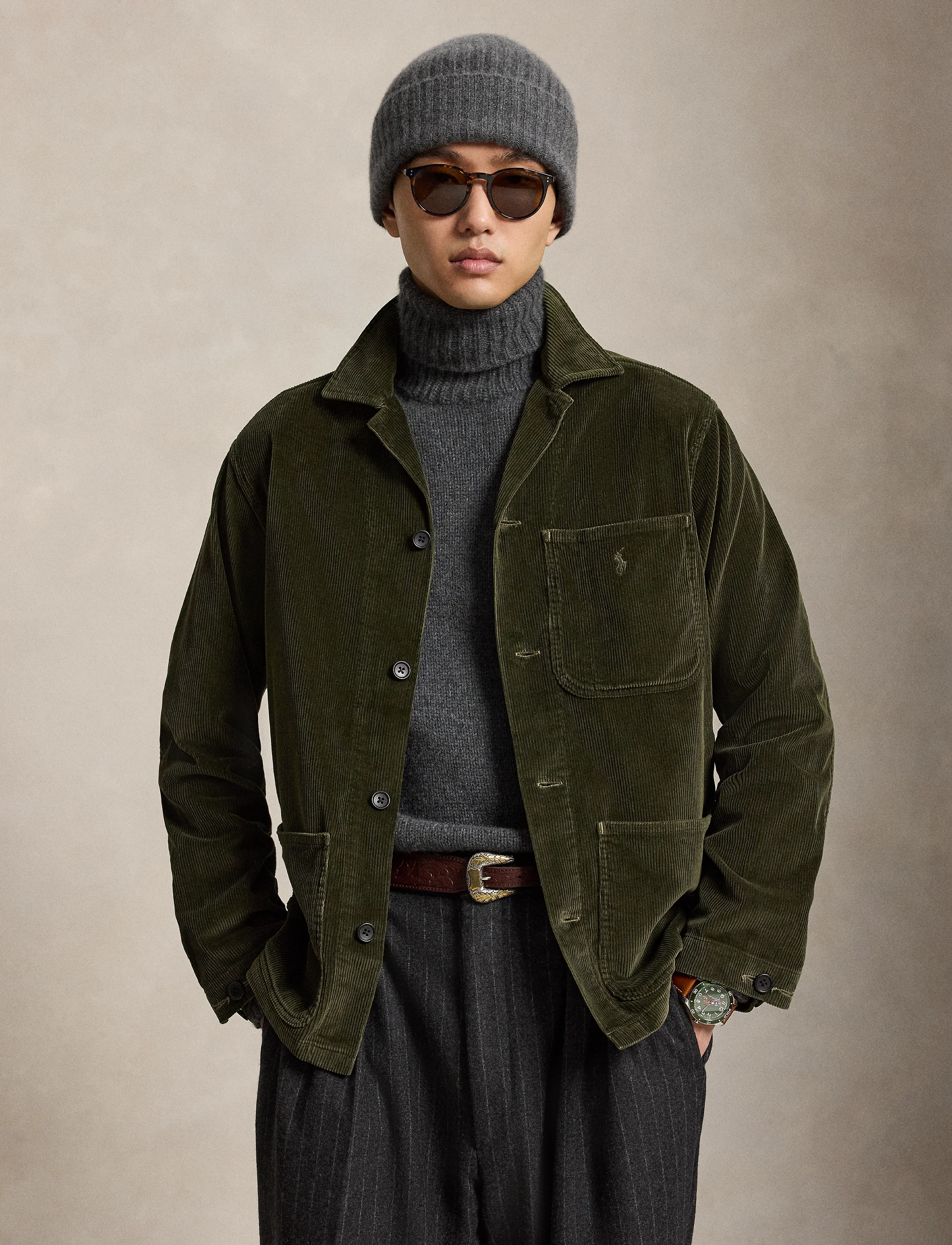 Polo Ralph Lauren - Corduroy Utility Overshirt - höstjackor - company olive - 3