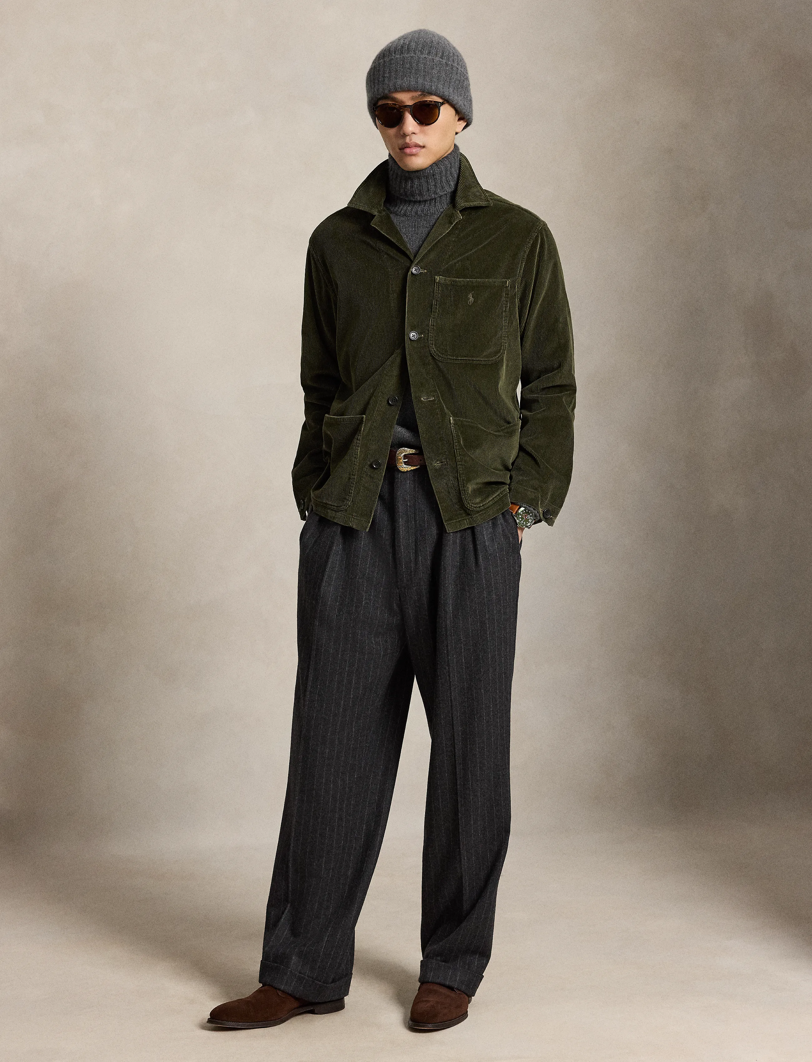 Polo Ralph Lauren - Corduroy Utility Overshirt - höstjackor - company olive - 4