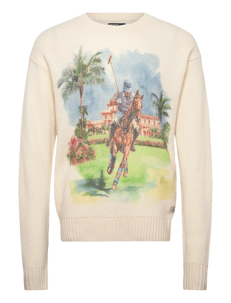 Polo Ralph Lauren - Cashmere Graphic Sweater - adījumi ar apaļu kakla izgriezumu - cream combo - 0