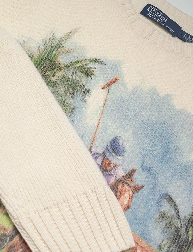 Polo Ralph Lauren - Cashmere Graphic Sweater - adījumi ar apaļu kakla izgriezumu - cream combo - 2
