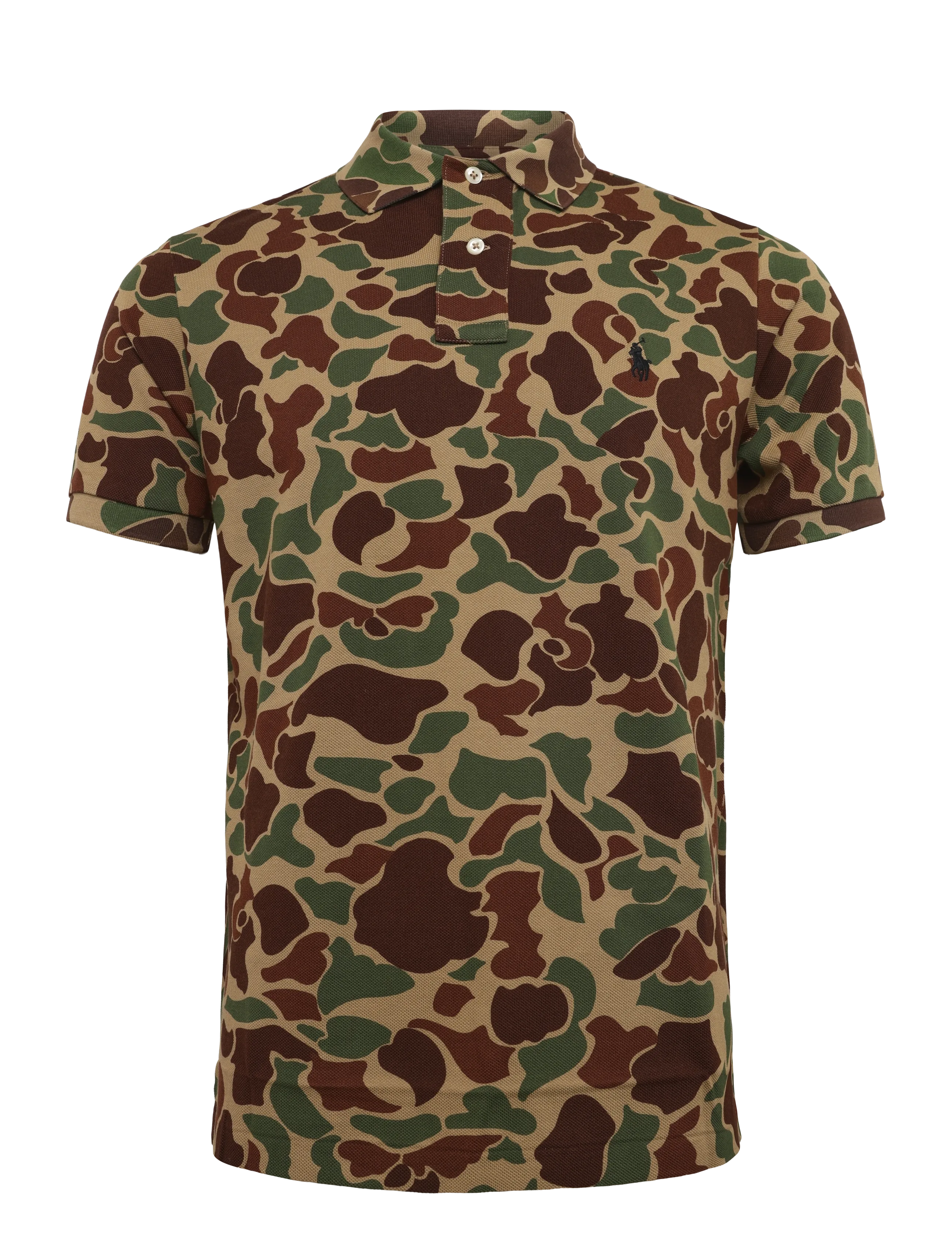 Custom Slim Fit Camo Mesh Polo Shirt