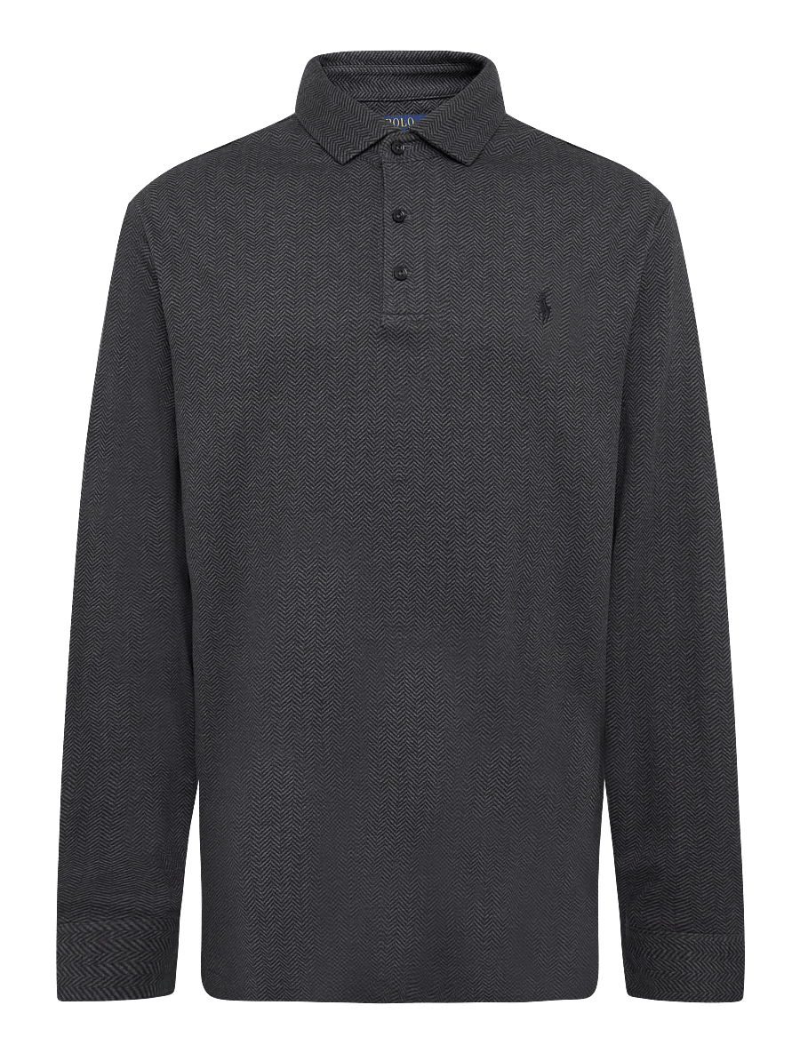Polo Ralph Lauren - 30/1 DBL KNT JERSEY-KNT-POLO - wndsr hthr/blk bo - 0