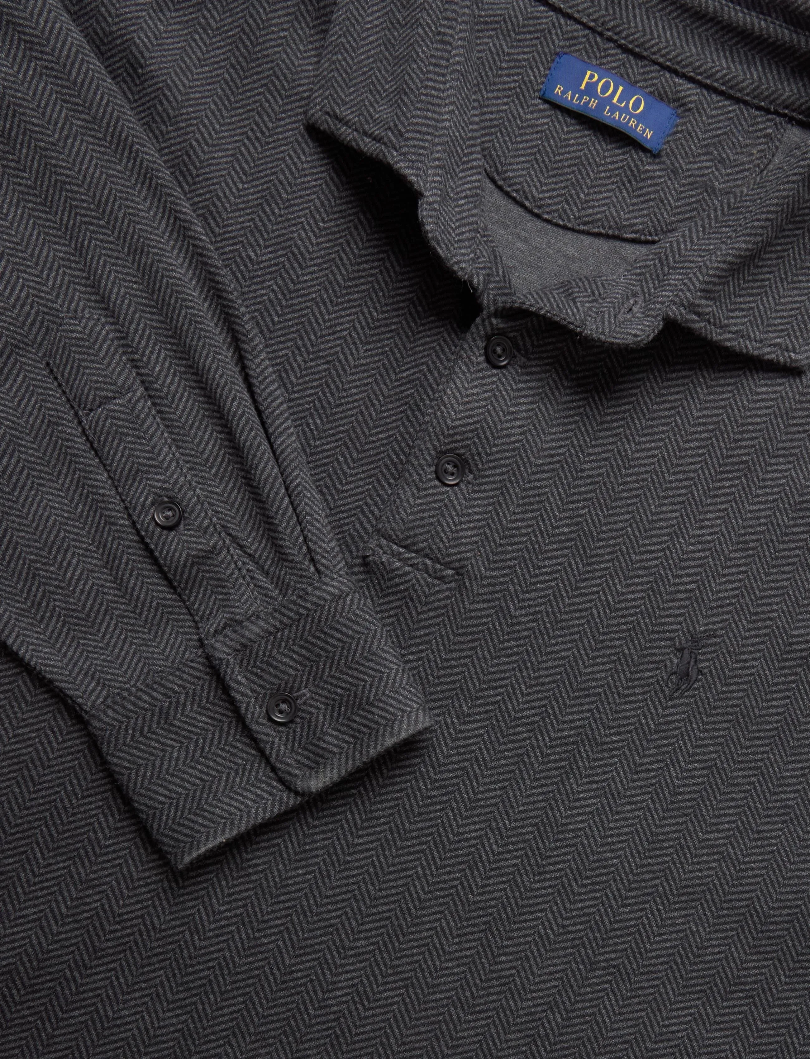 Polo Ralph Lauren - 30/1 DBL KNT JERSEY-KNT-POLO - wndsr hthr/blk bo - 2
