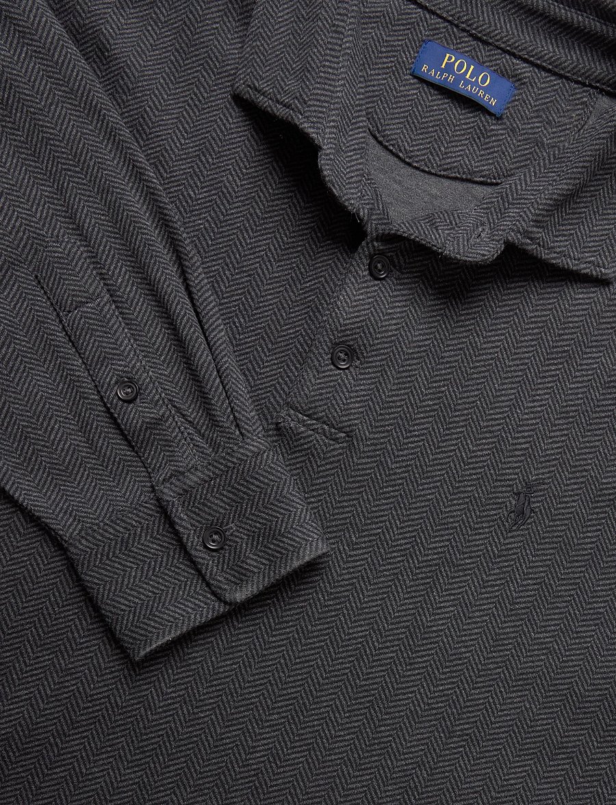 Polo Ralph Lauren - 30/1 DBL KNT JERSEY-KNT-POLO - wndsr hthr/blk bo - 2